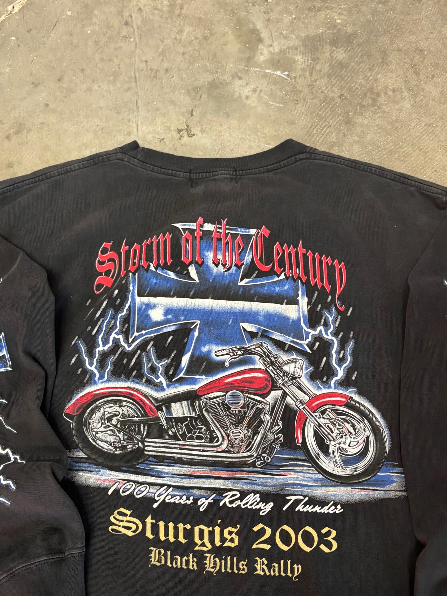 Vintage Sturgis Lighting biker long sleeve size large