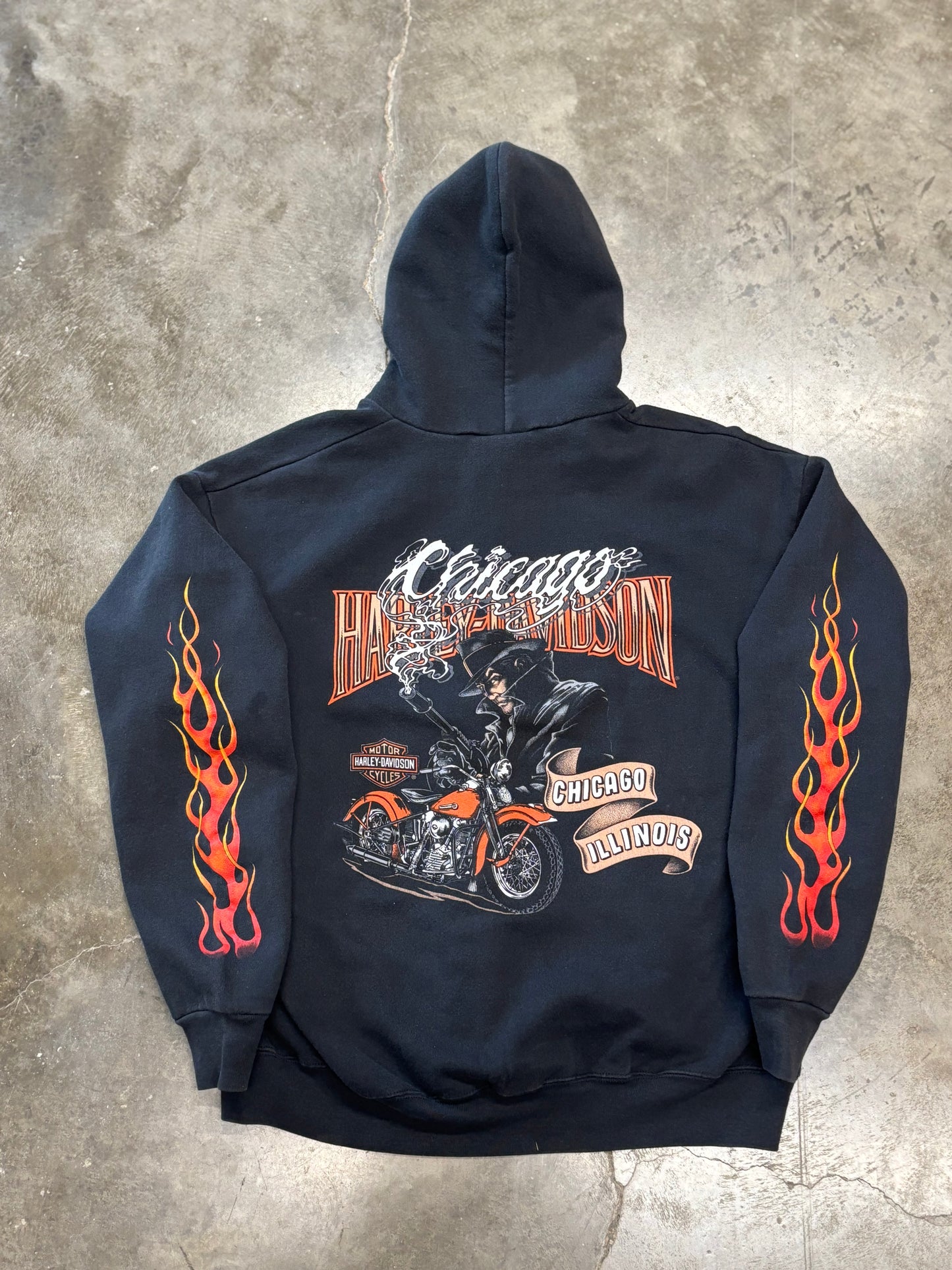 Vintage Harley Davidson Chicago zip up hoodie size large