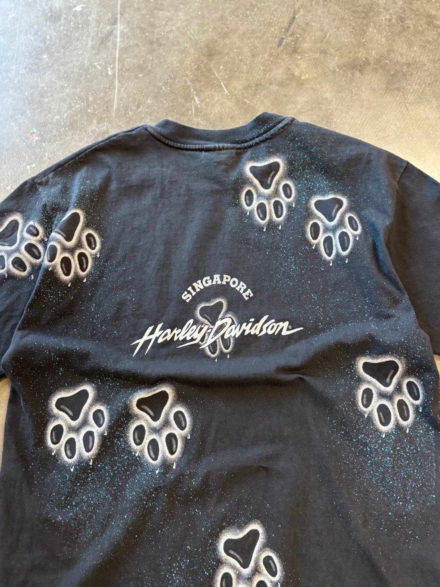 Vintage Harley Wolf Aop shirt size large