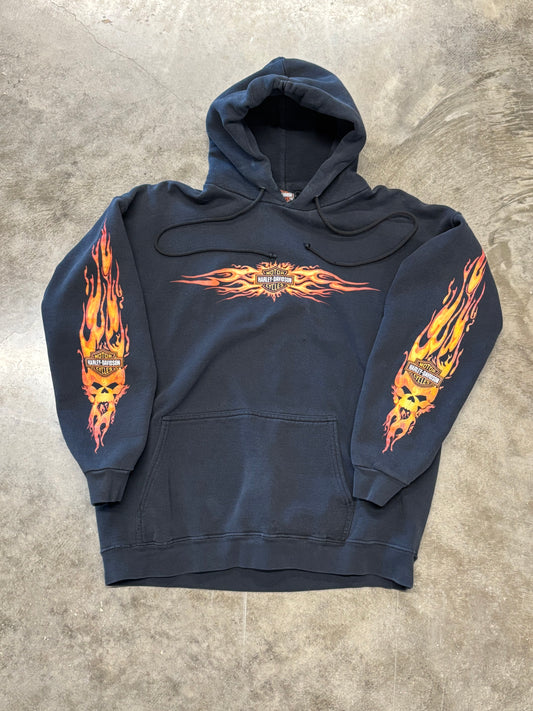 Vintage Harley Davidson Flame hoodie size large