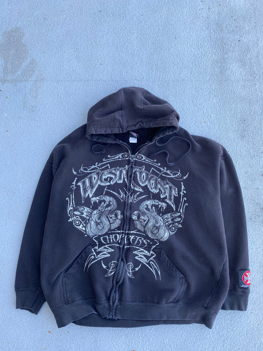 Vintage West Coast Choppers Zip Up Hoodie Size extra large