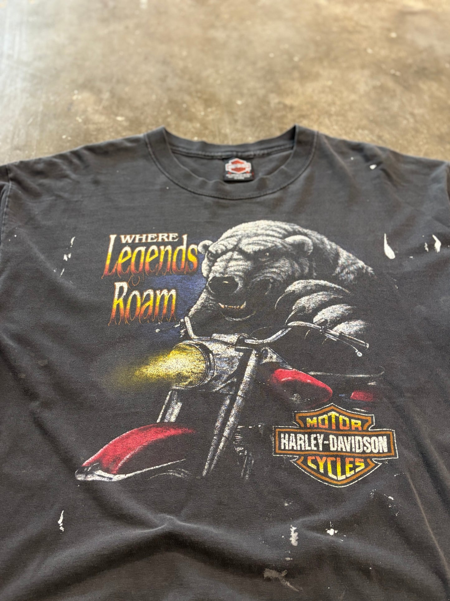 Vintage Harley Davidson thrashed and faded where legends roam shirt size xl