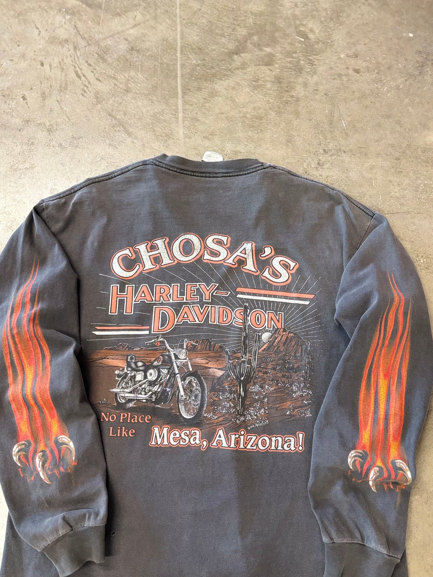 Vintage Harley Davidson Eagle claw long sleeve size large