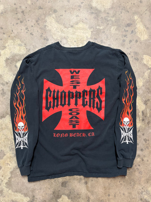 Vintage West Coast Choppers Flame Skull shirt size large
