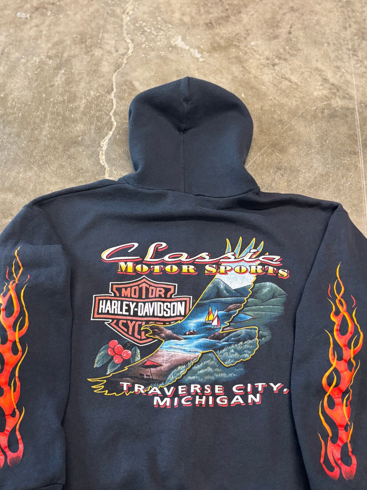 Vintage Harley Davidson zip up hoodie size large