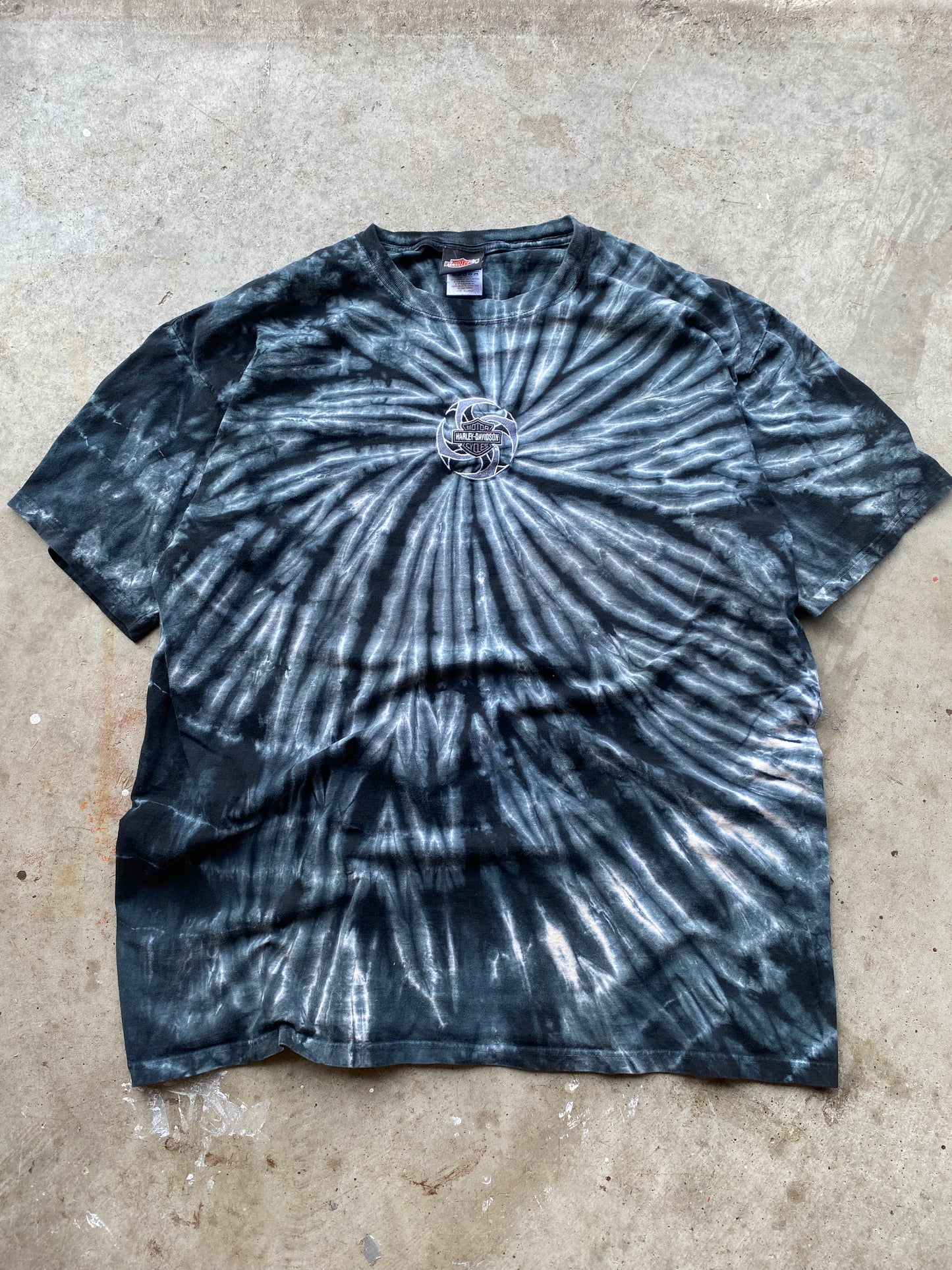 Y2K Spiral Tye Dye Ninja Star Harley Davidson Size XL