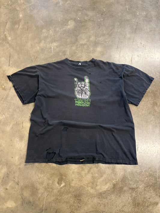 Vintage Thrashed and faded Marilyn Manson shirt size XL