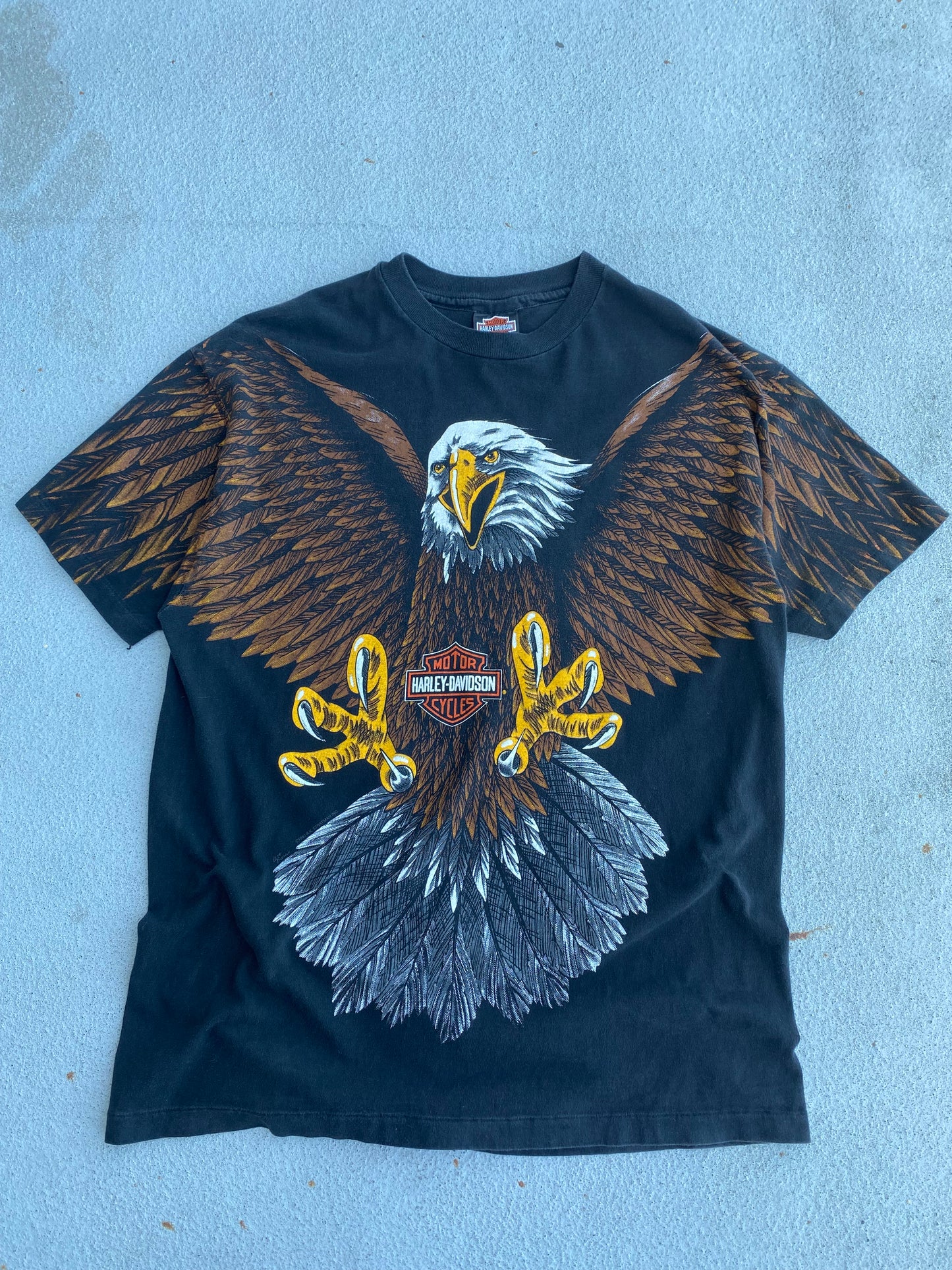 Vintage Harley Eagle AOP shirt size Large