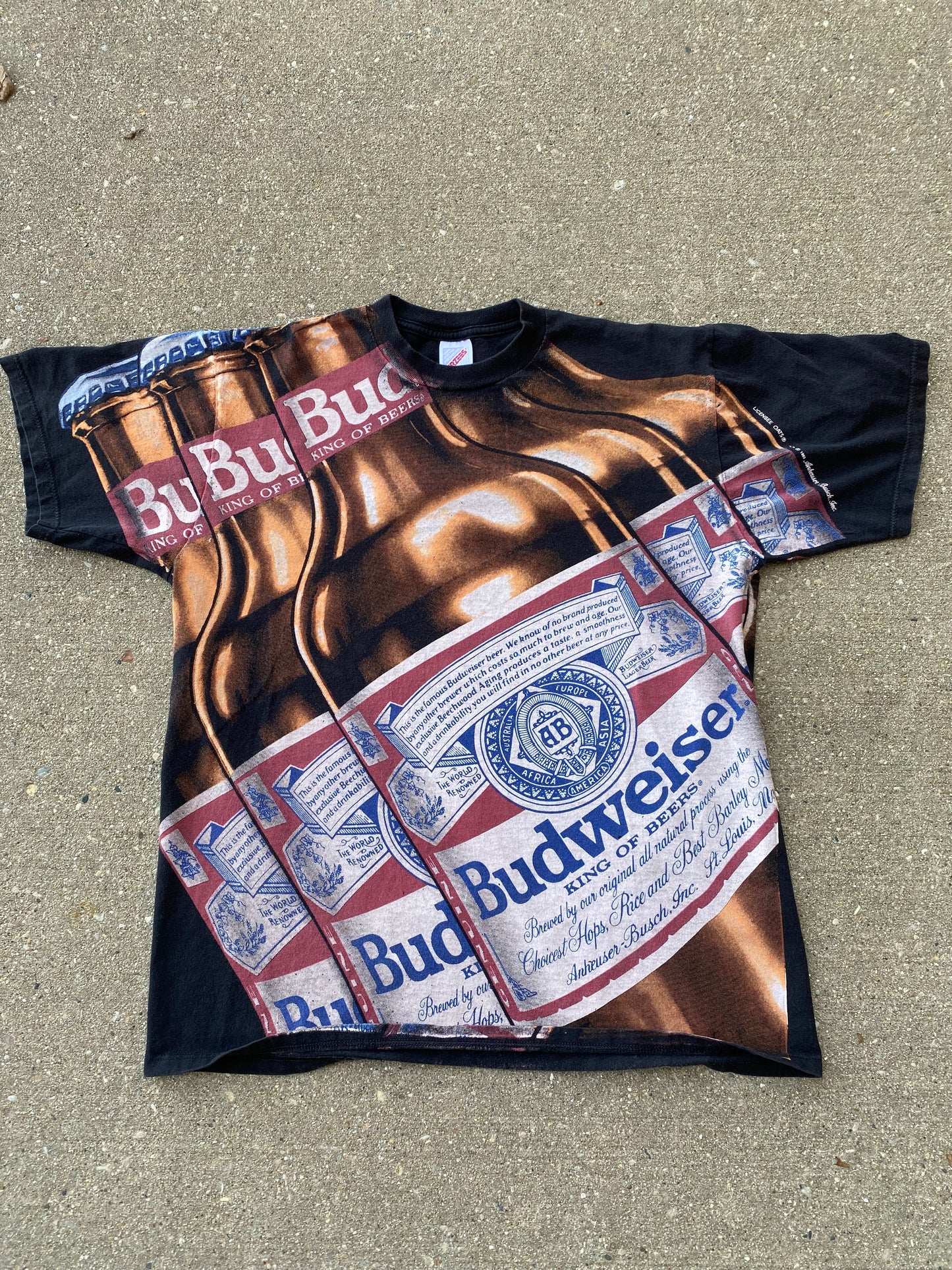 Vintage Budweiser Bottle AOP shirt size large
