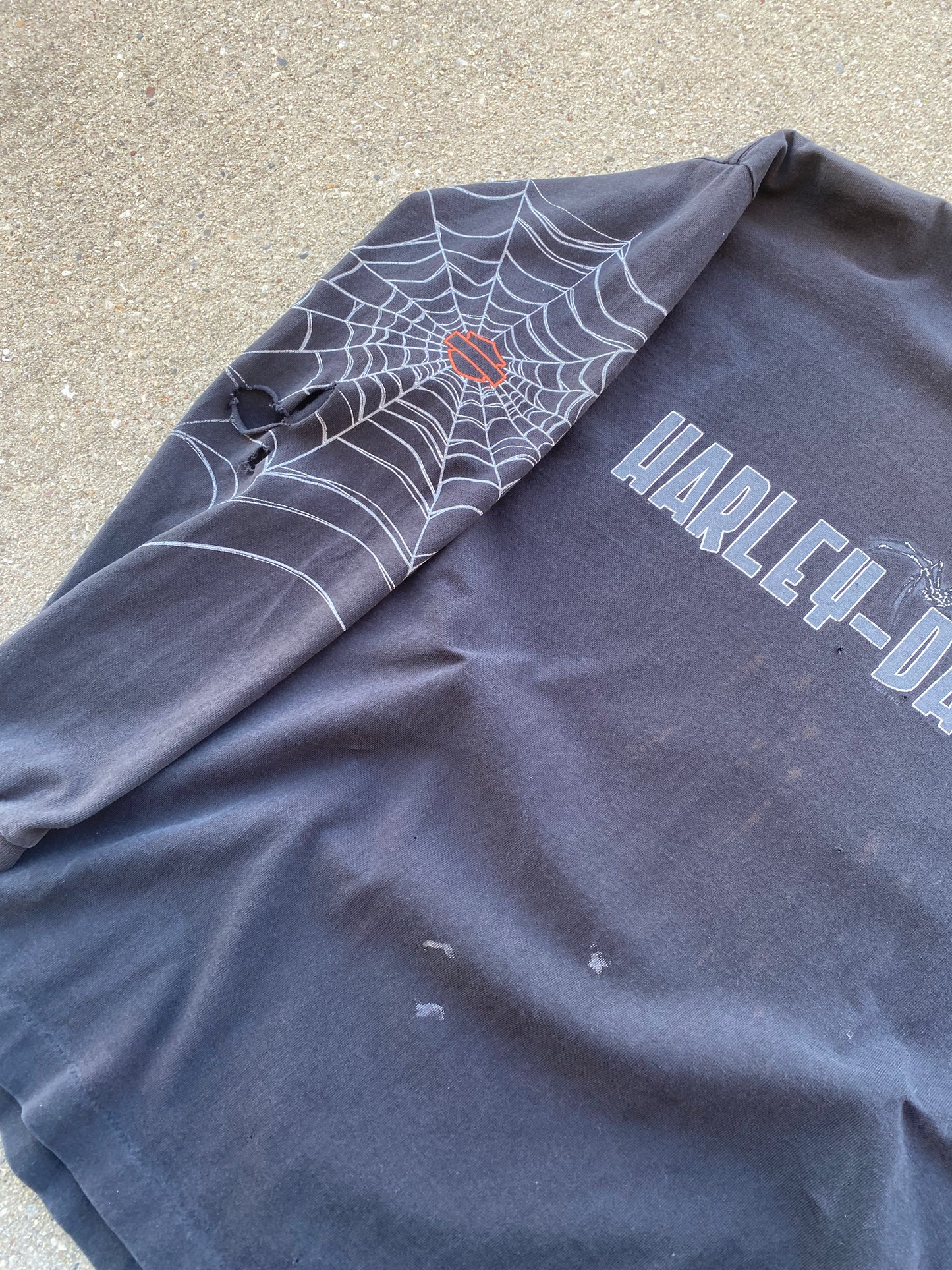 Vintage Harley Davidson Spider Web shirt thrashed long sleeve size large