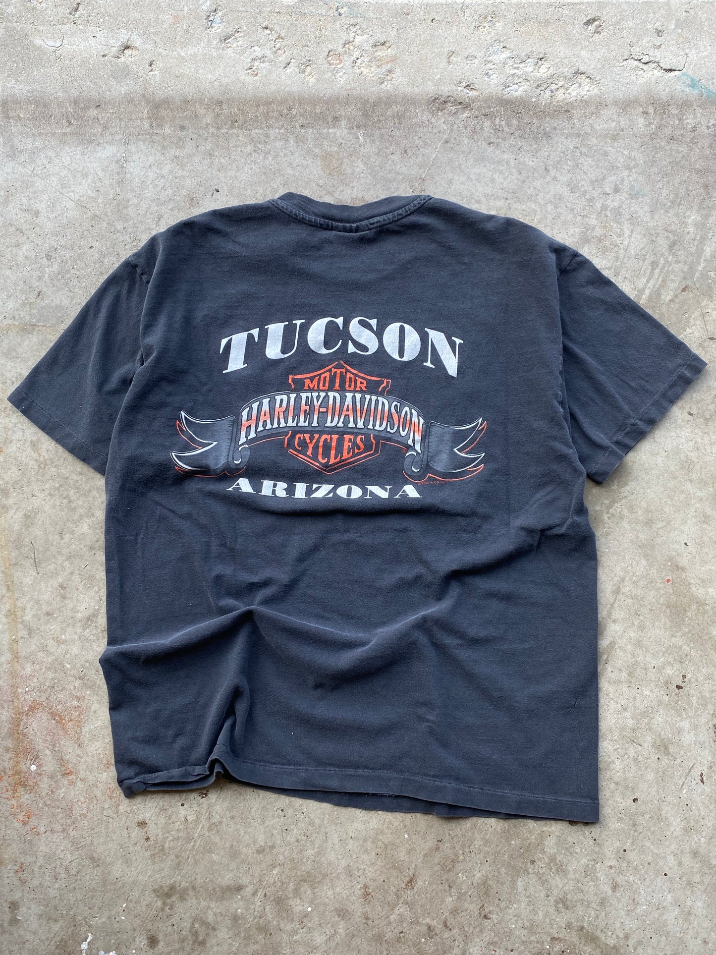 Vintage Harley Davidson Blue Flame Size XL