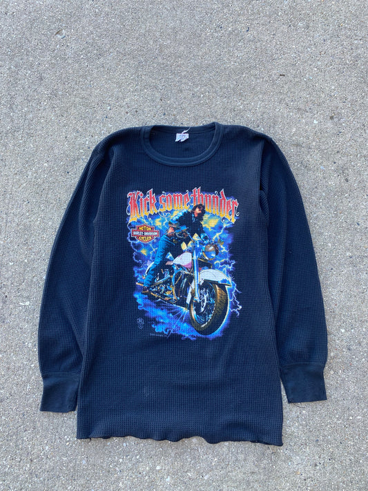 Vintage Harley Davidson Kick Some Thunder Thermal long sleeve shirt size extra large