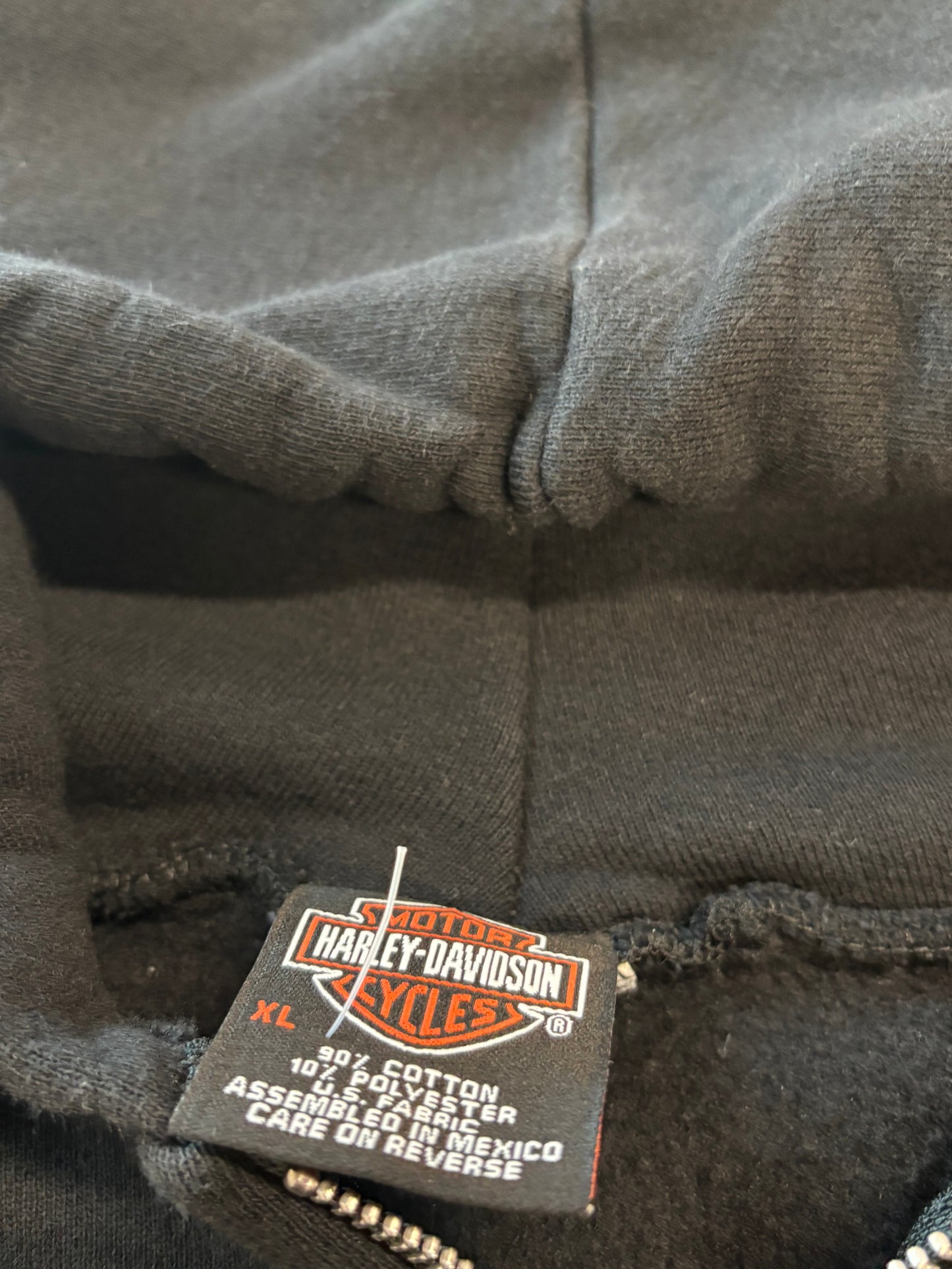 Vintage Harley Davidson chrome flame zip up hoodie size xl