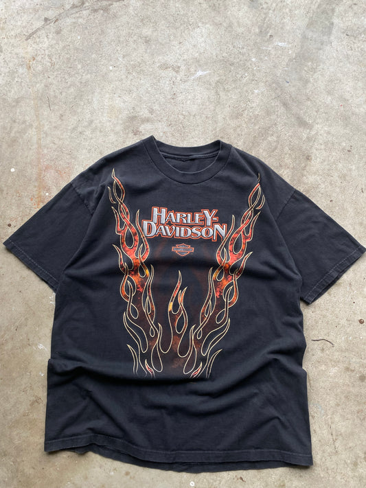 Vintage orange Harley Davidson V FLame Size Large