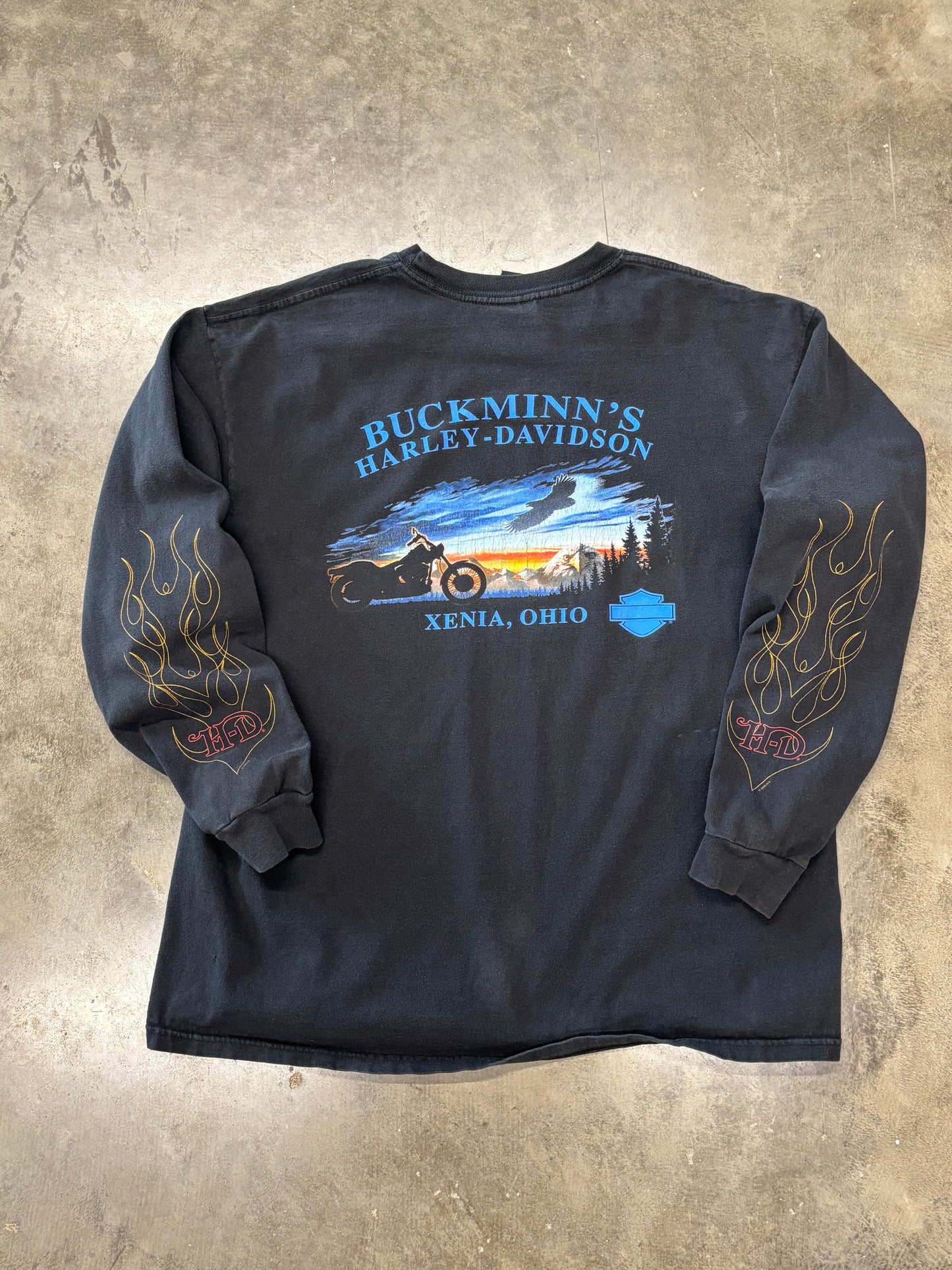 Vintage Harley Davidson Ribbon long sleeve size xl