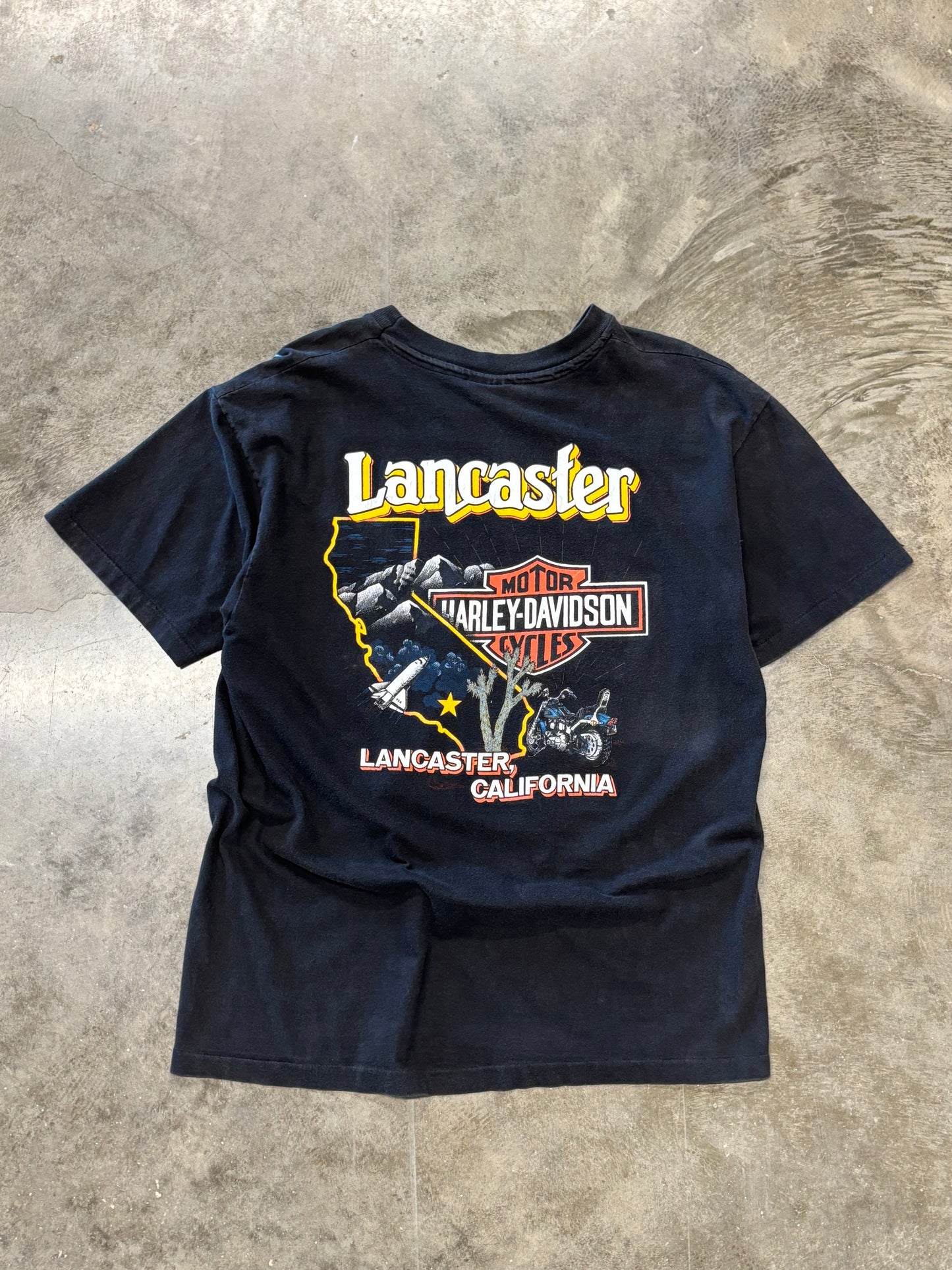 Vintage Harley Davidson blue flame shirt size large