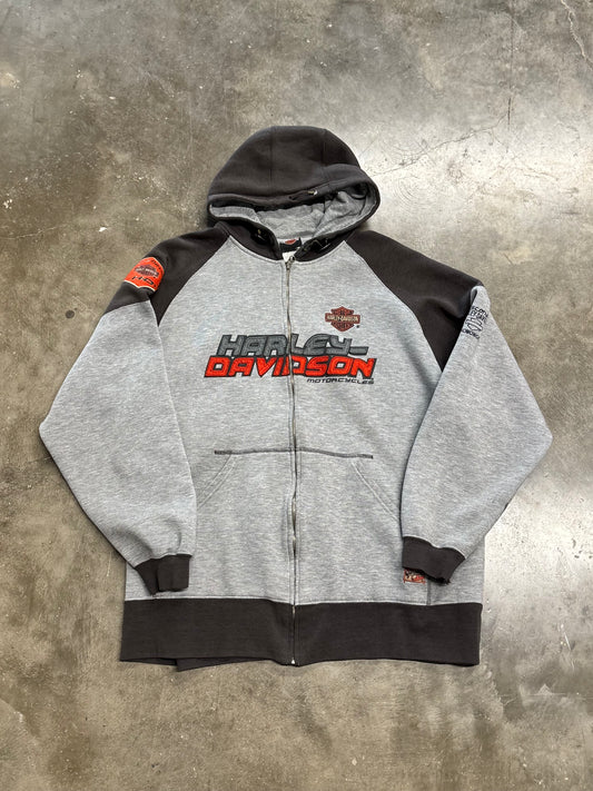 Vintage Harley Davidson grey zip up hoodie size xl