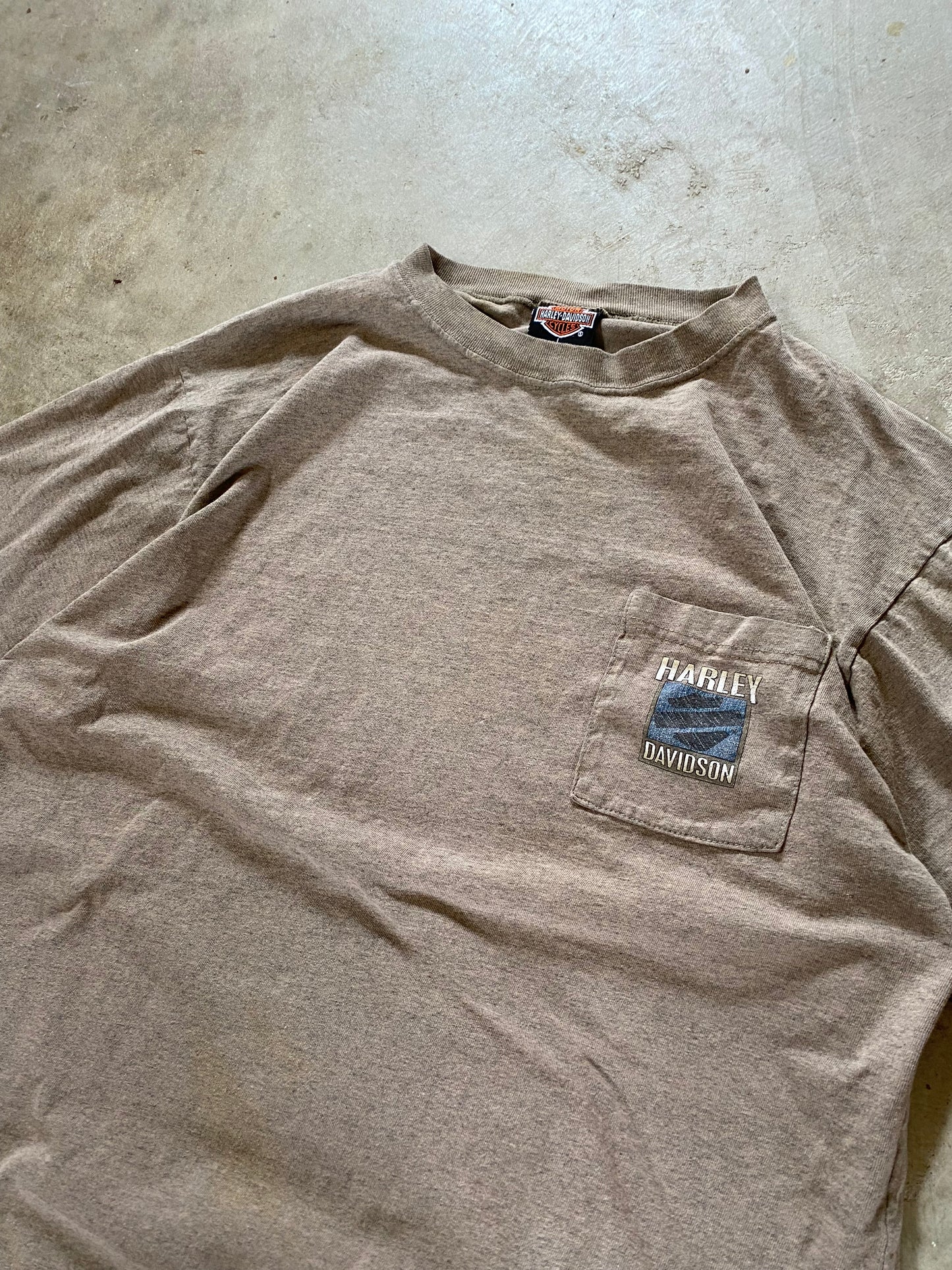 Vintage Harley Earth Tone Pocket shirt Size Large