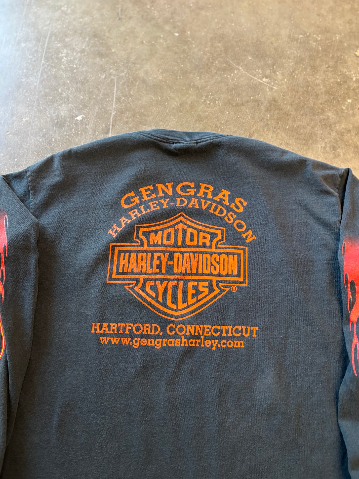 Vintage Harley Davidson Red flame long sleeve size xl