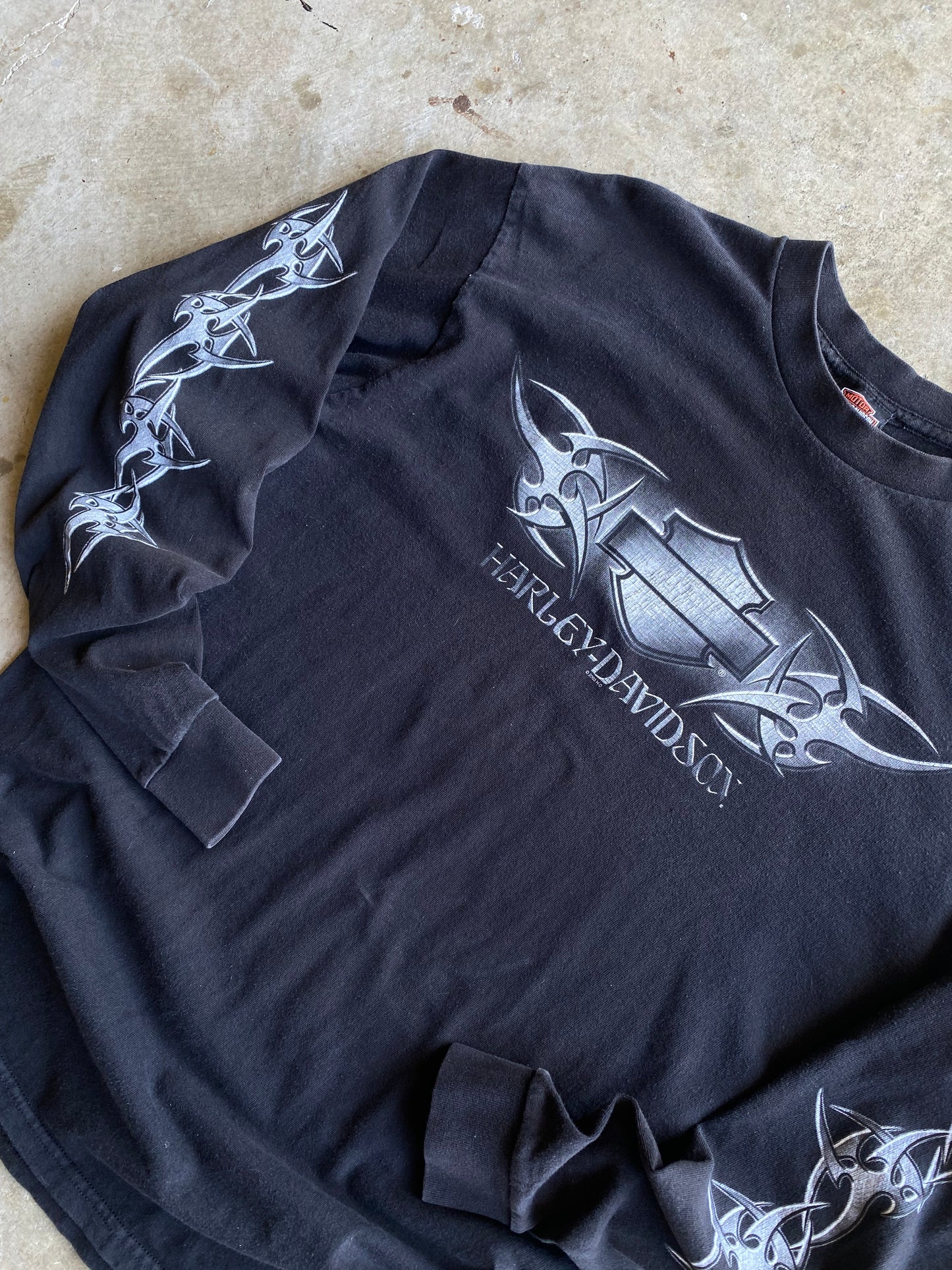 Vintage Harley Davidson Barbed Wire long sleeve shirt size large