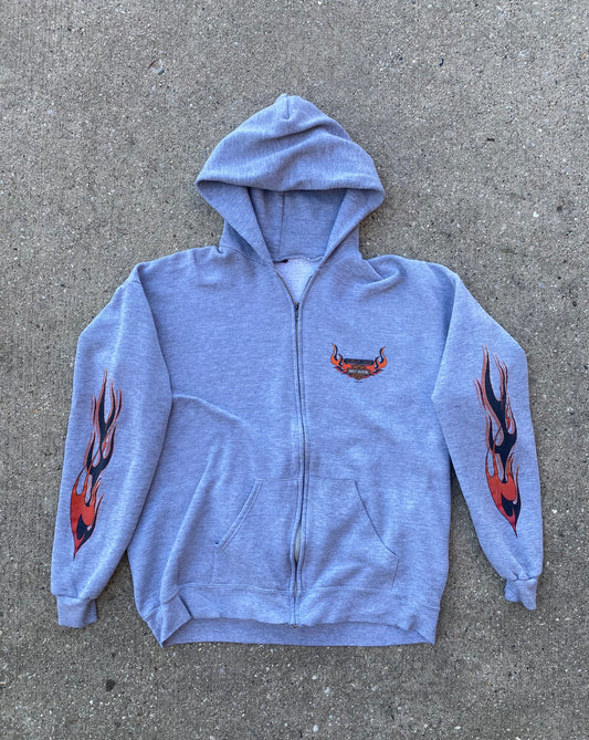 Vintage Harley Davidson flame sleeves zip up hoodie size large