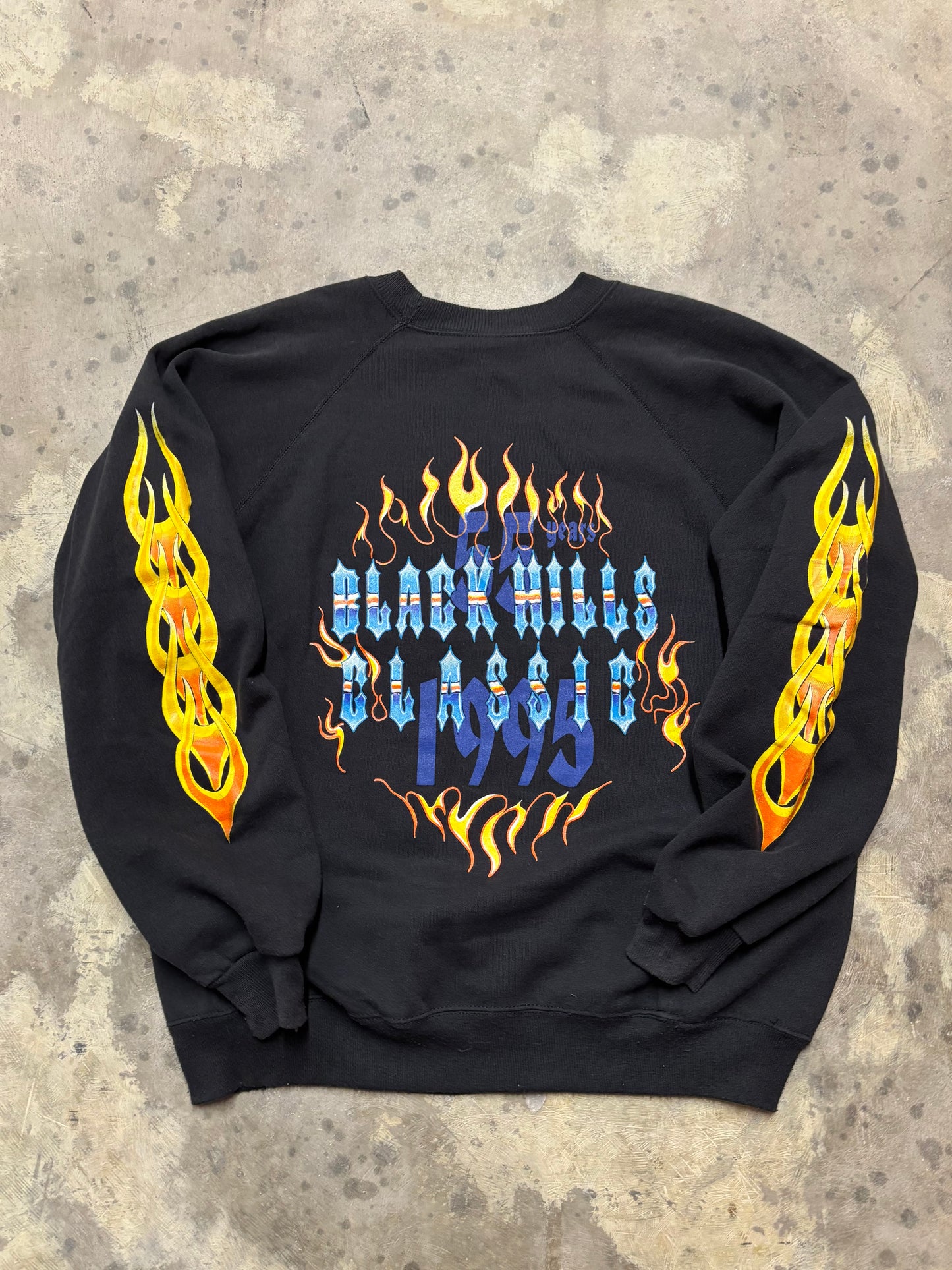 Vintage 90’s Sturgis flame sleeve sweatshirt size XL