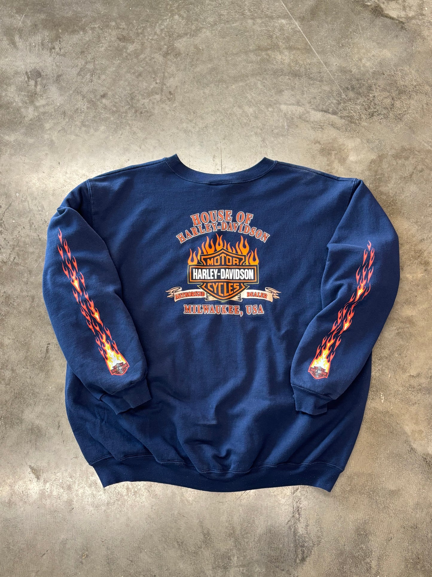 Vintage Harley Flame sleeve sweatshirt size xxxl