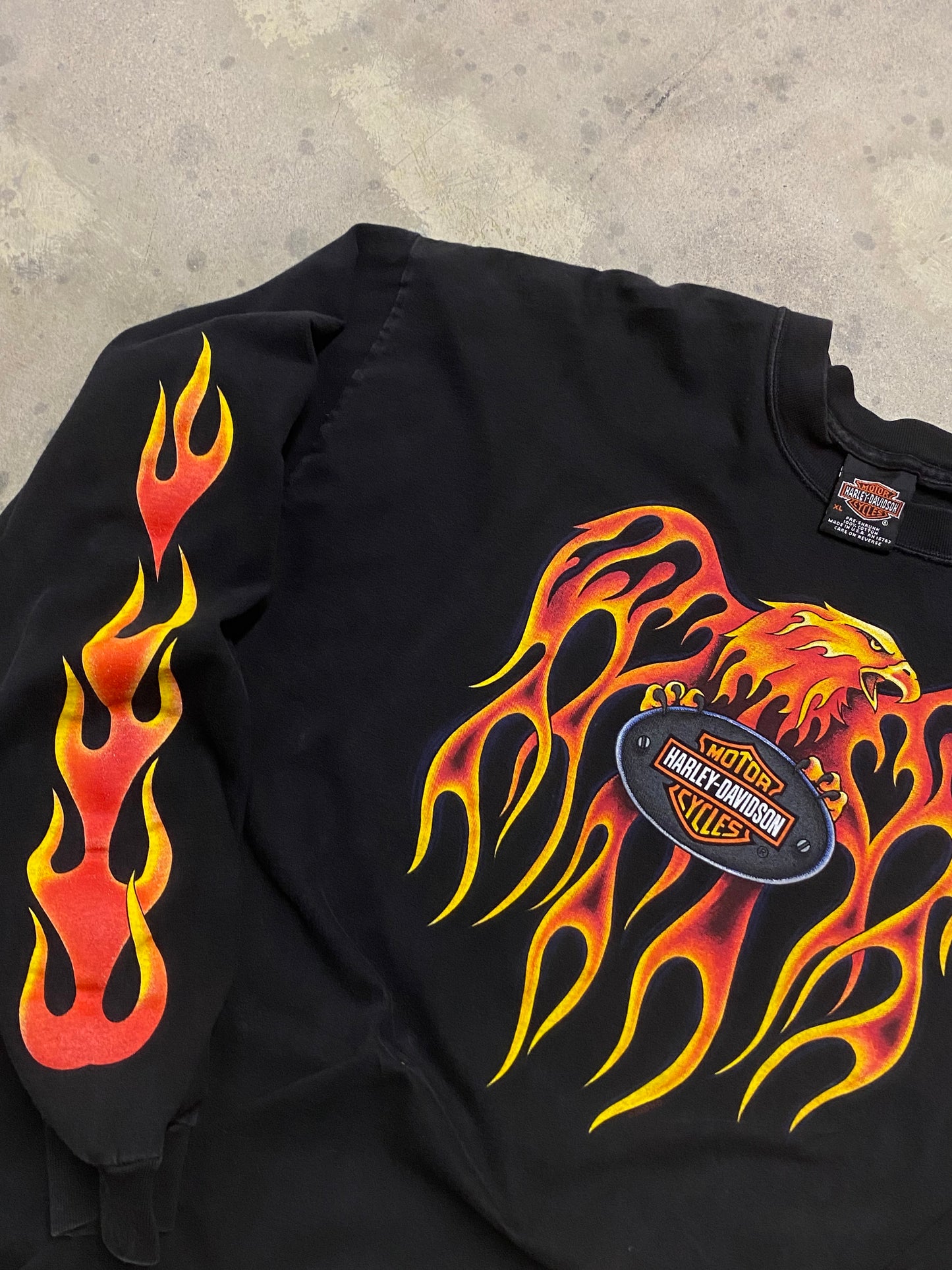 Vintage Flaming Eagle Harley Davidson Long sleeve size extra large