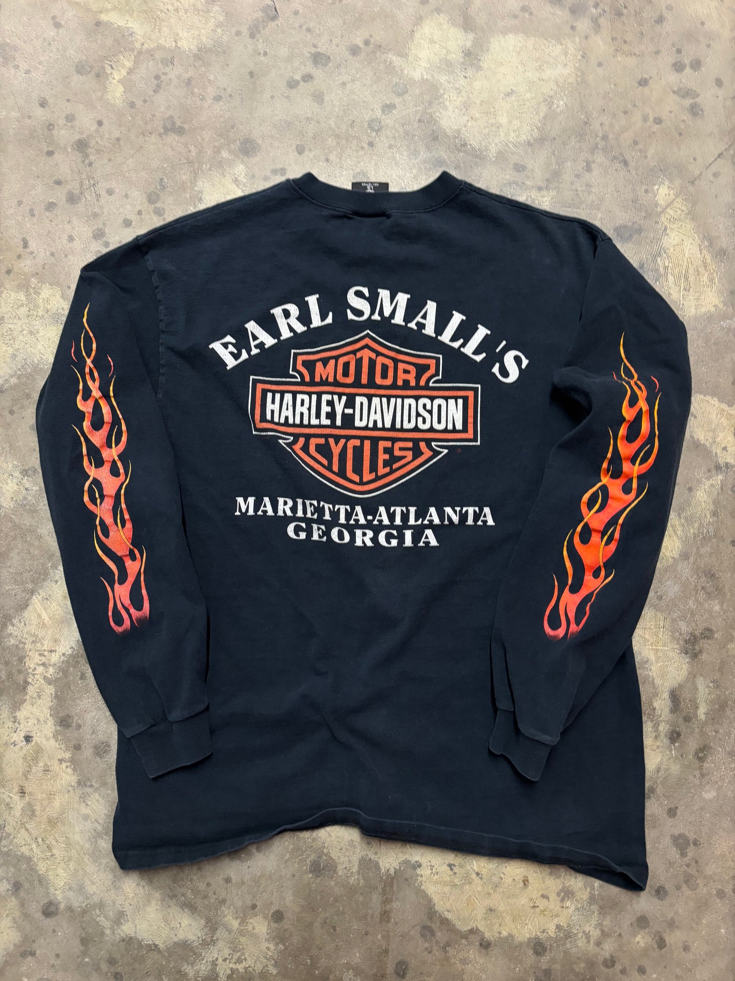 Vintage Harley Davidson Feel the Heat flame long sleeve shirt size large