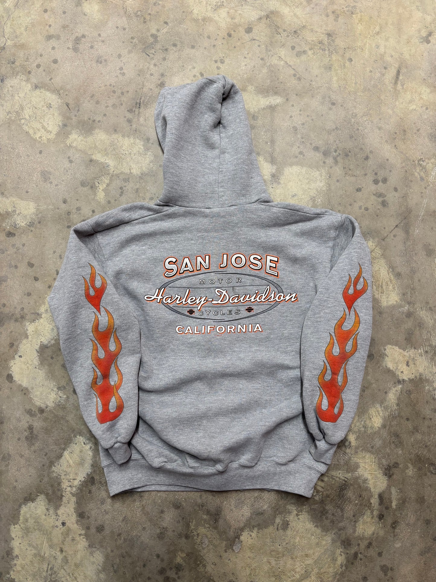 Vintage Harley Davidson Grey zip up hoodie size large