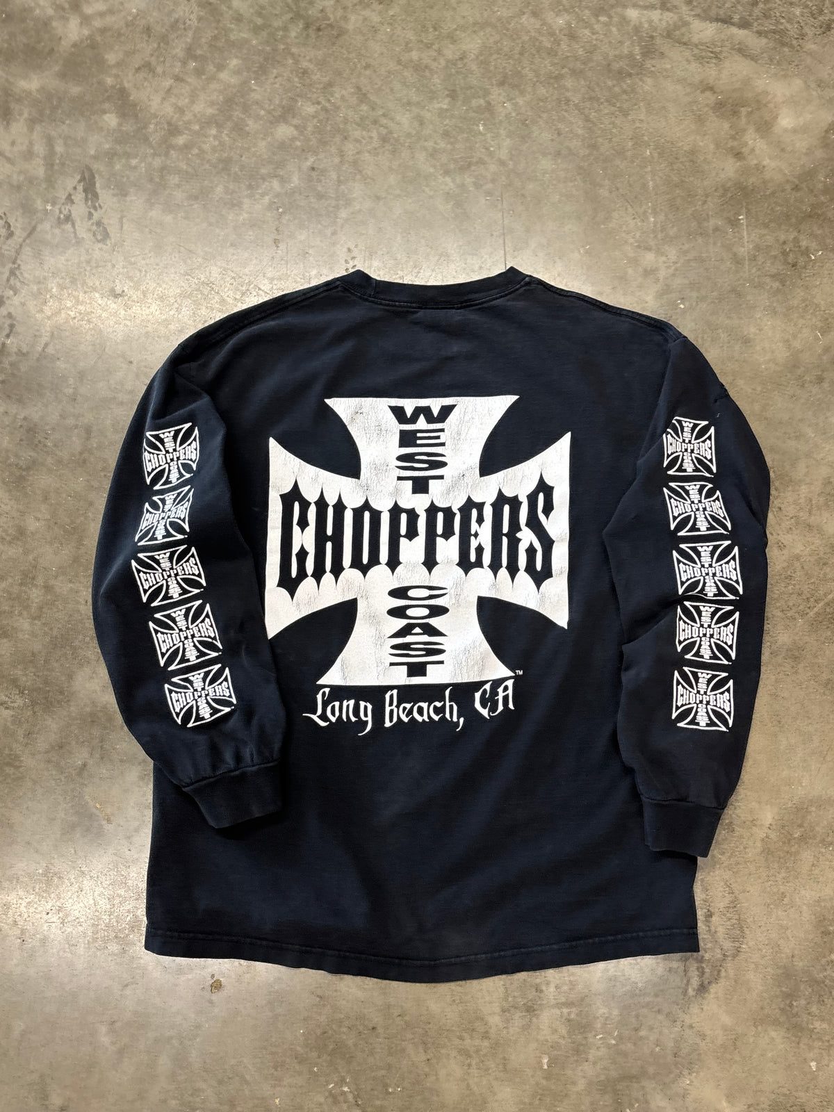 Vintage West Coast choppers iron cross long sleeve size xl