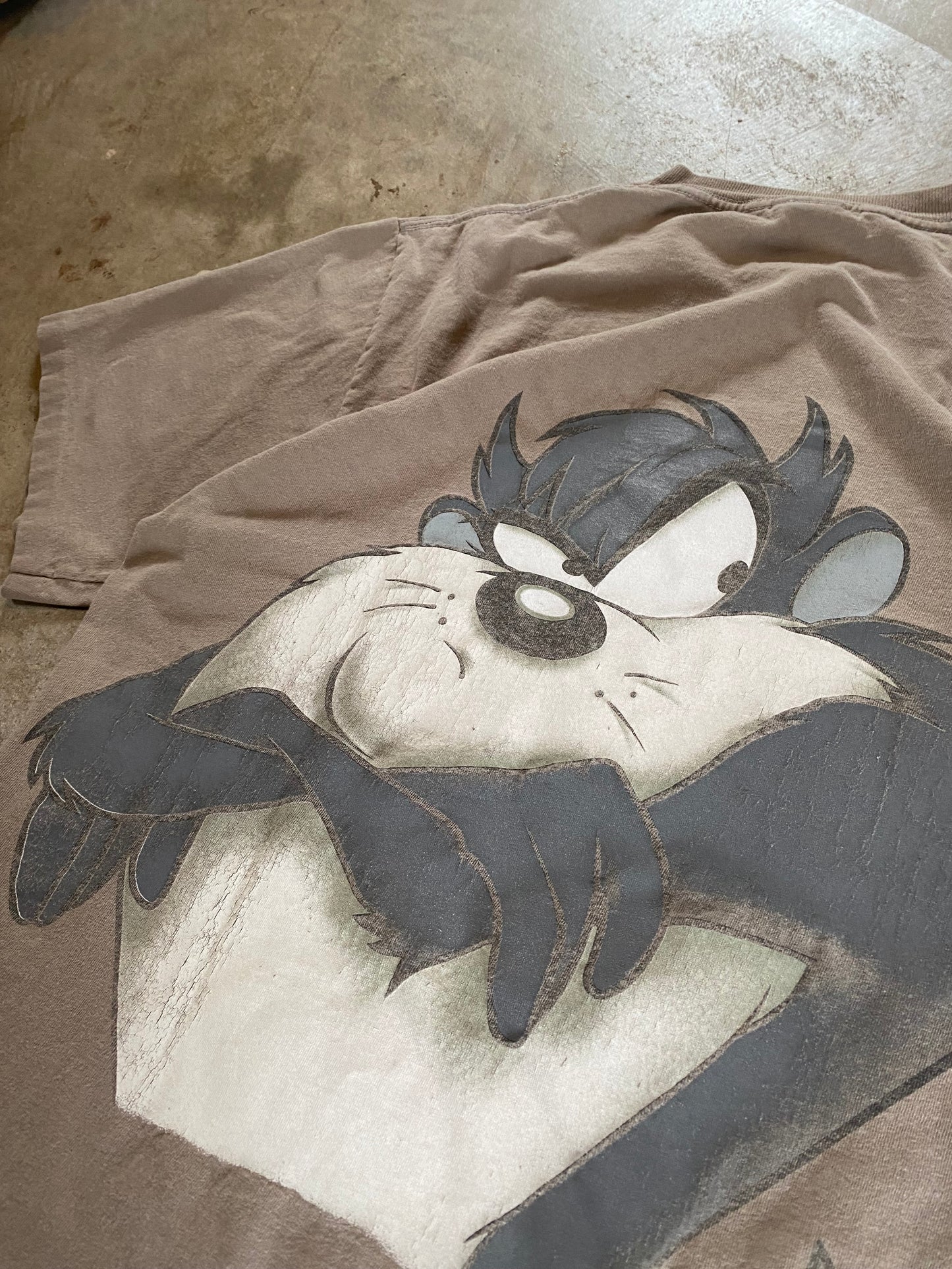 Vintage Earth Tone Looney Tunes Taz shirt Size XL