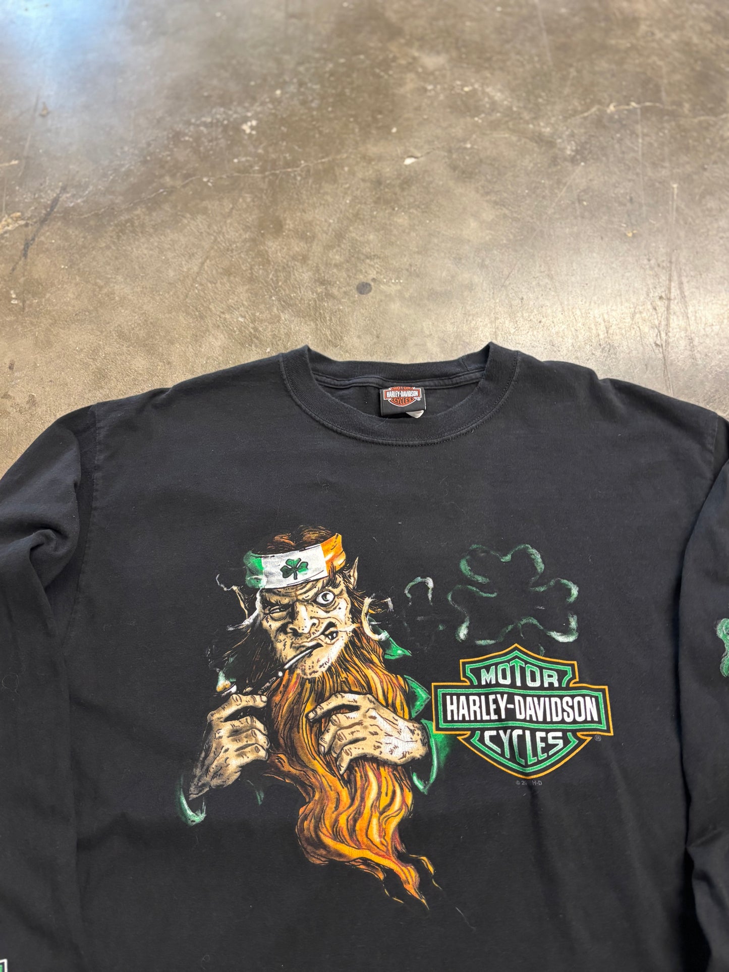 Harley Davidson leprechaun long sleeve Size large