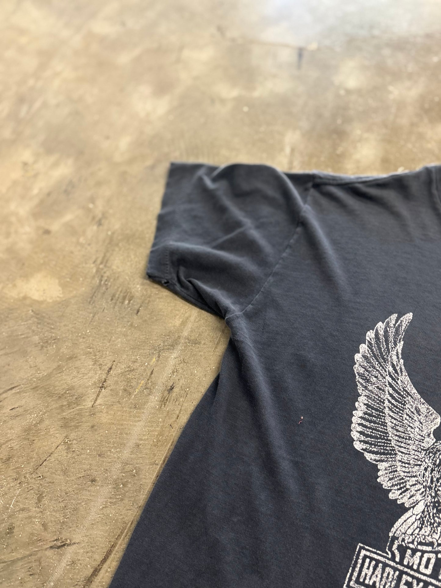 Vintage Early 80’s Harley Davidson Thrashed and Faded Eagle shirt size XL