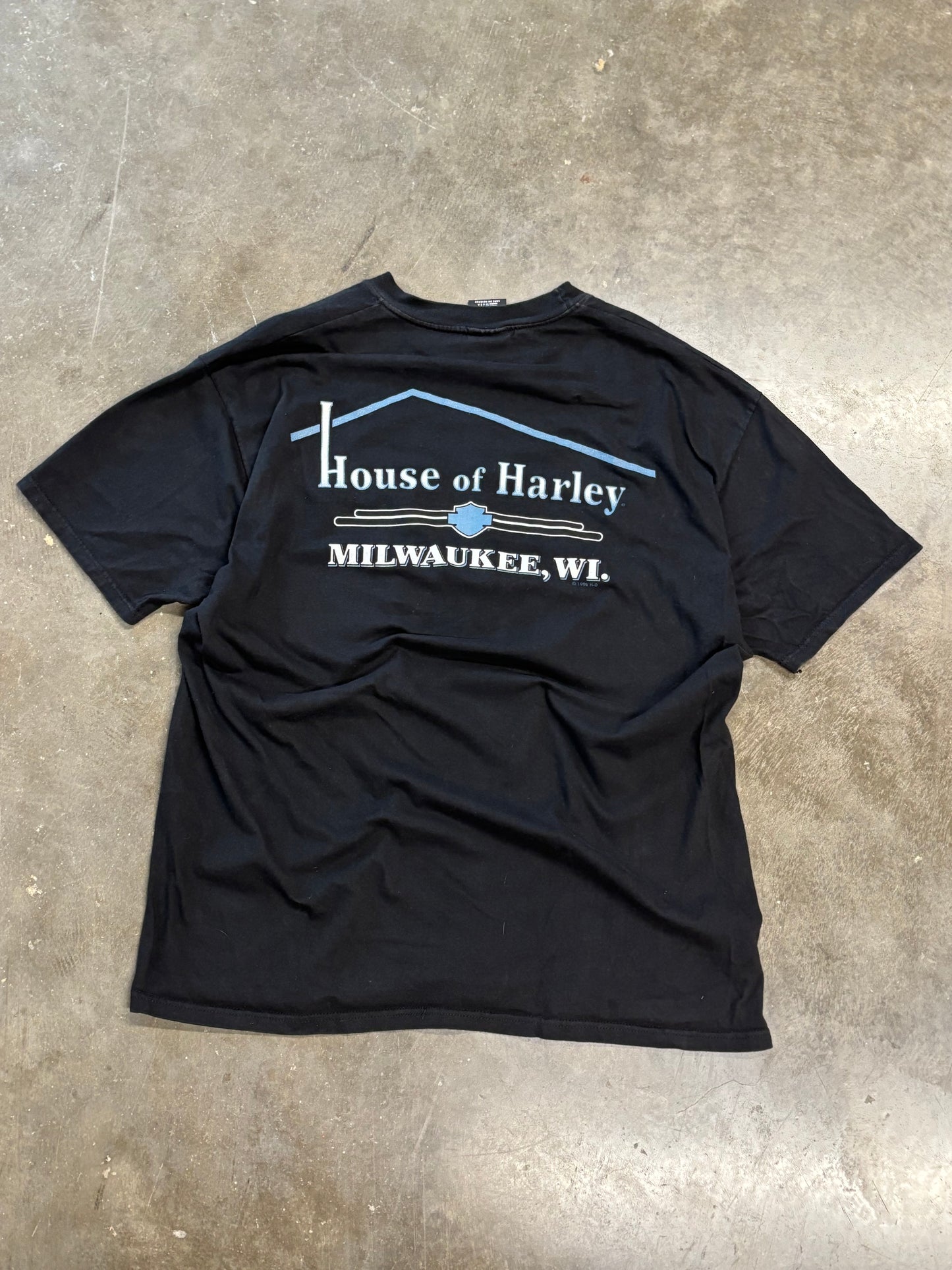 Vintage Harley Davidson Blue shield shirt size extra large