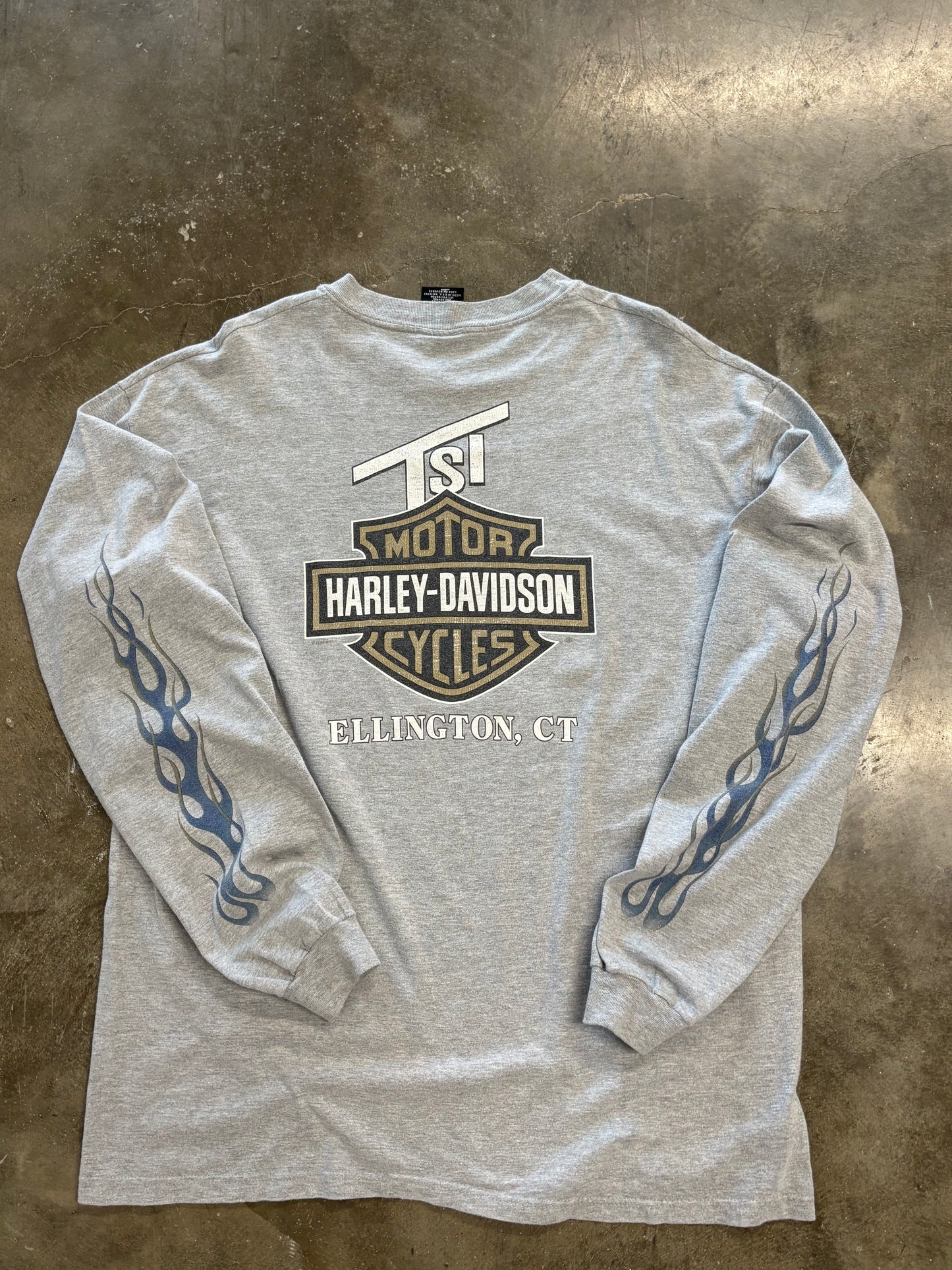 Vintage Harley Davidson Rising blue flame shirt size xl