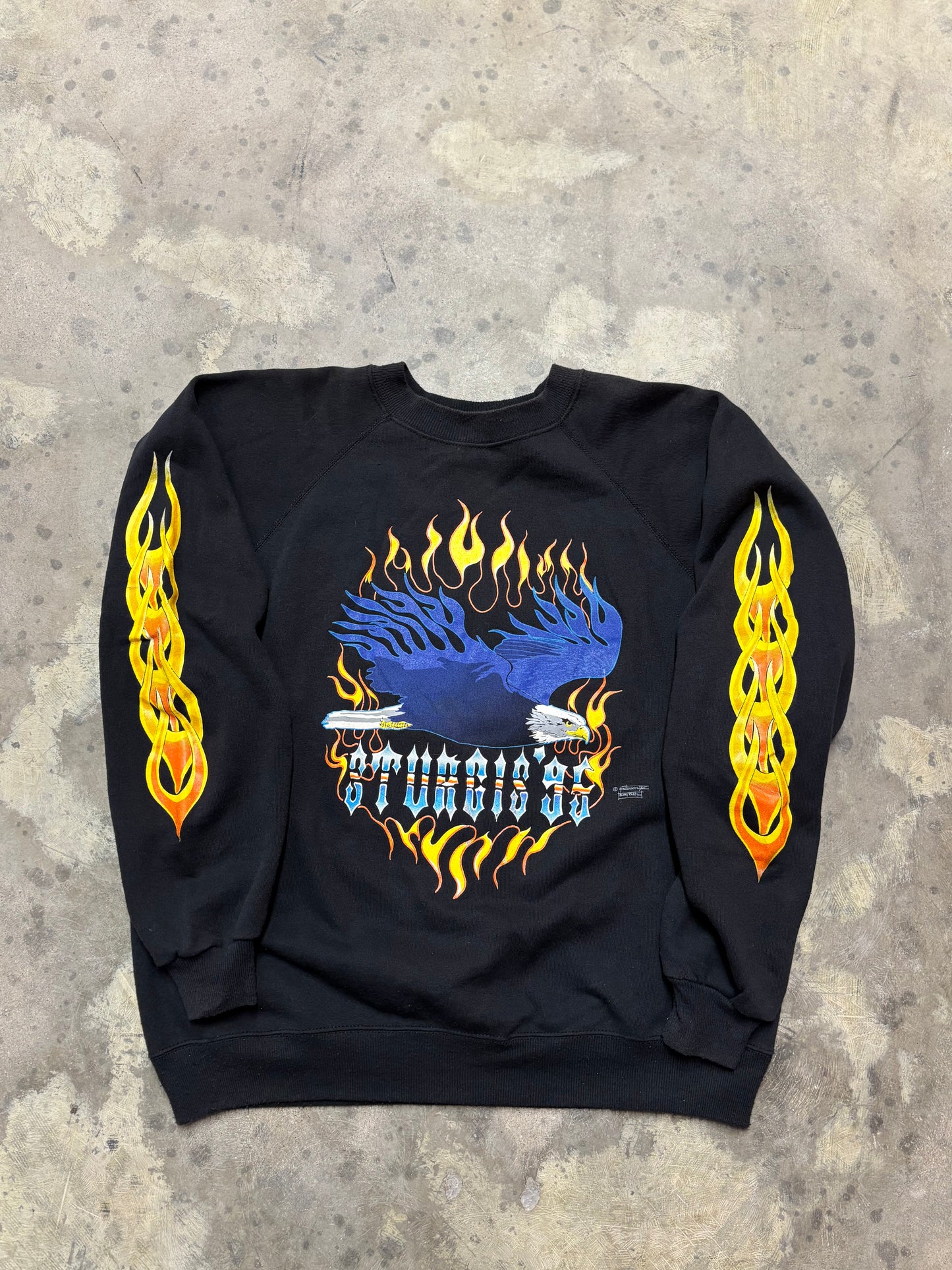 Vintage 90’s Sturgis flame sleeve sweatshirt size XL