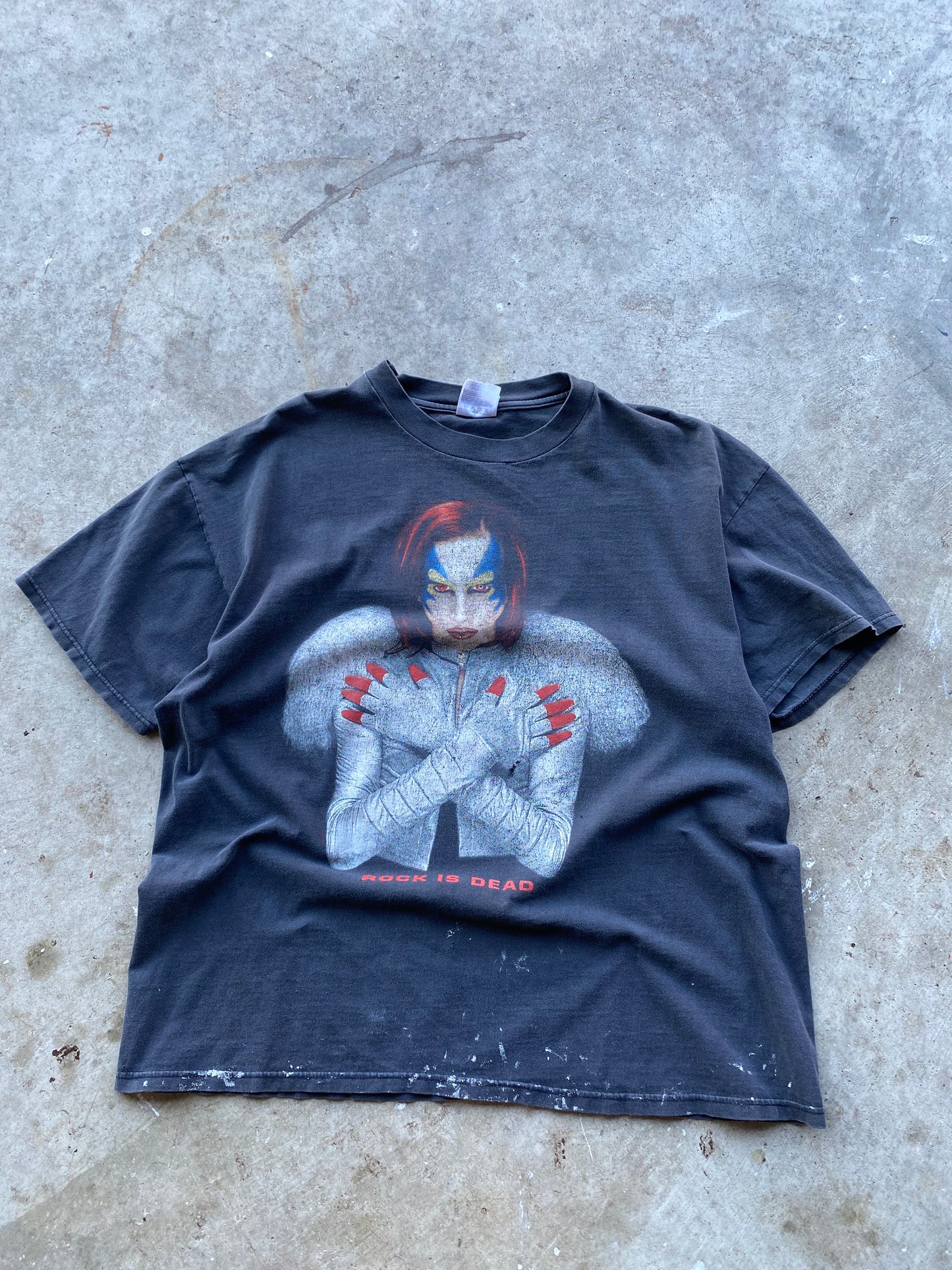 Vintage Marilyn Manson Rock is dead shirt thrashed size XL