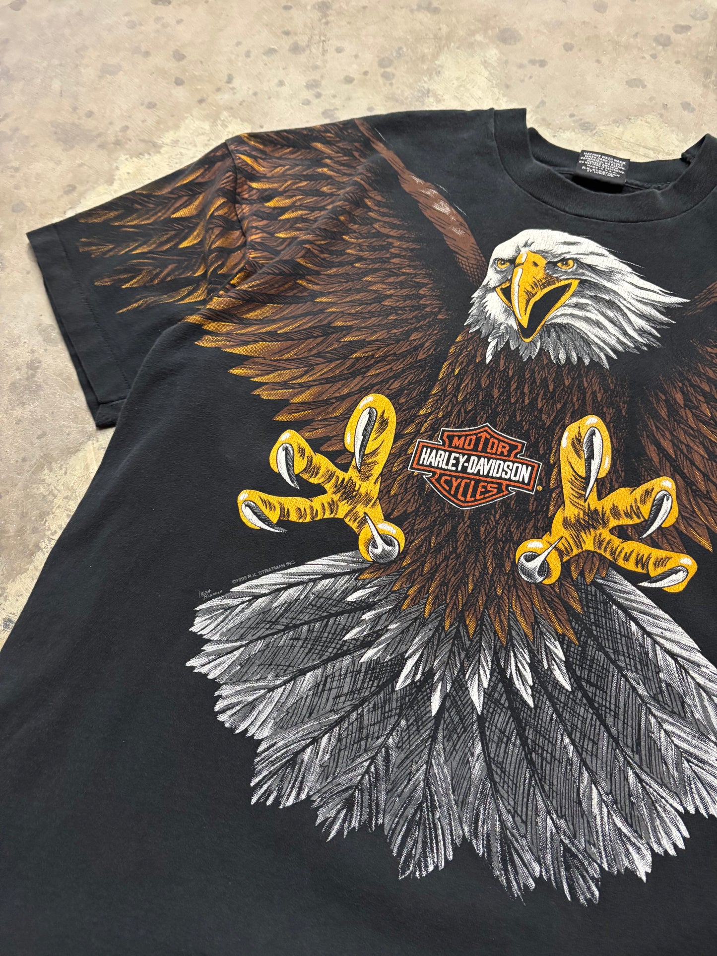 Vintage Harley Davidson Eagle AOP shirt size XXXL