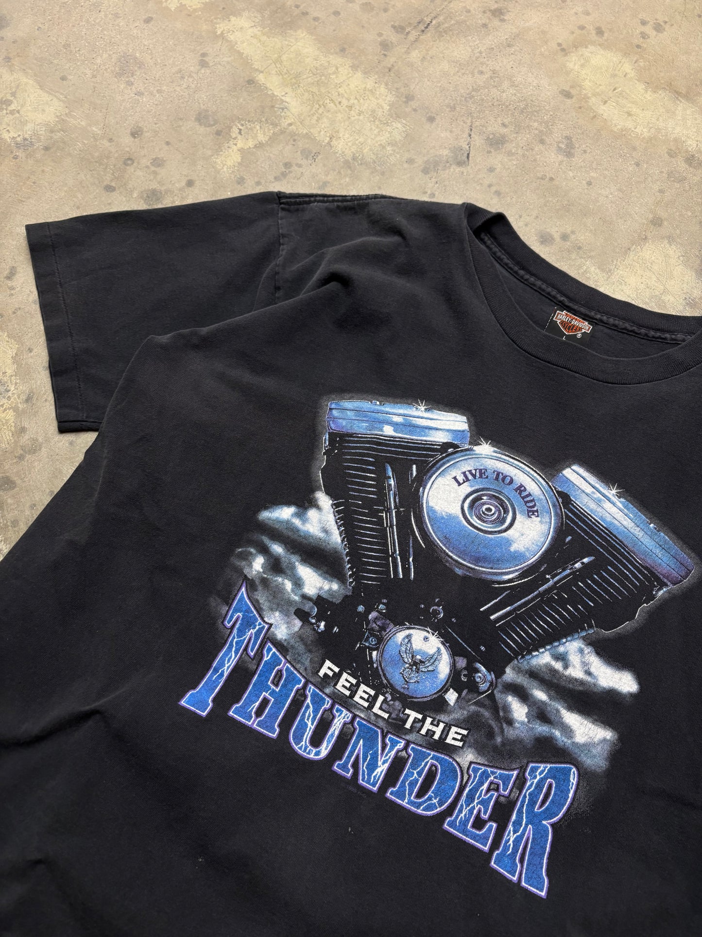 Vintage feel the thunder Harley Davidson shirt size large