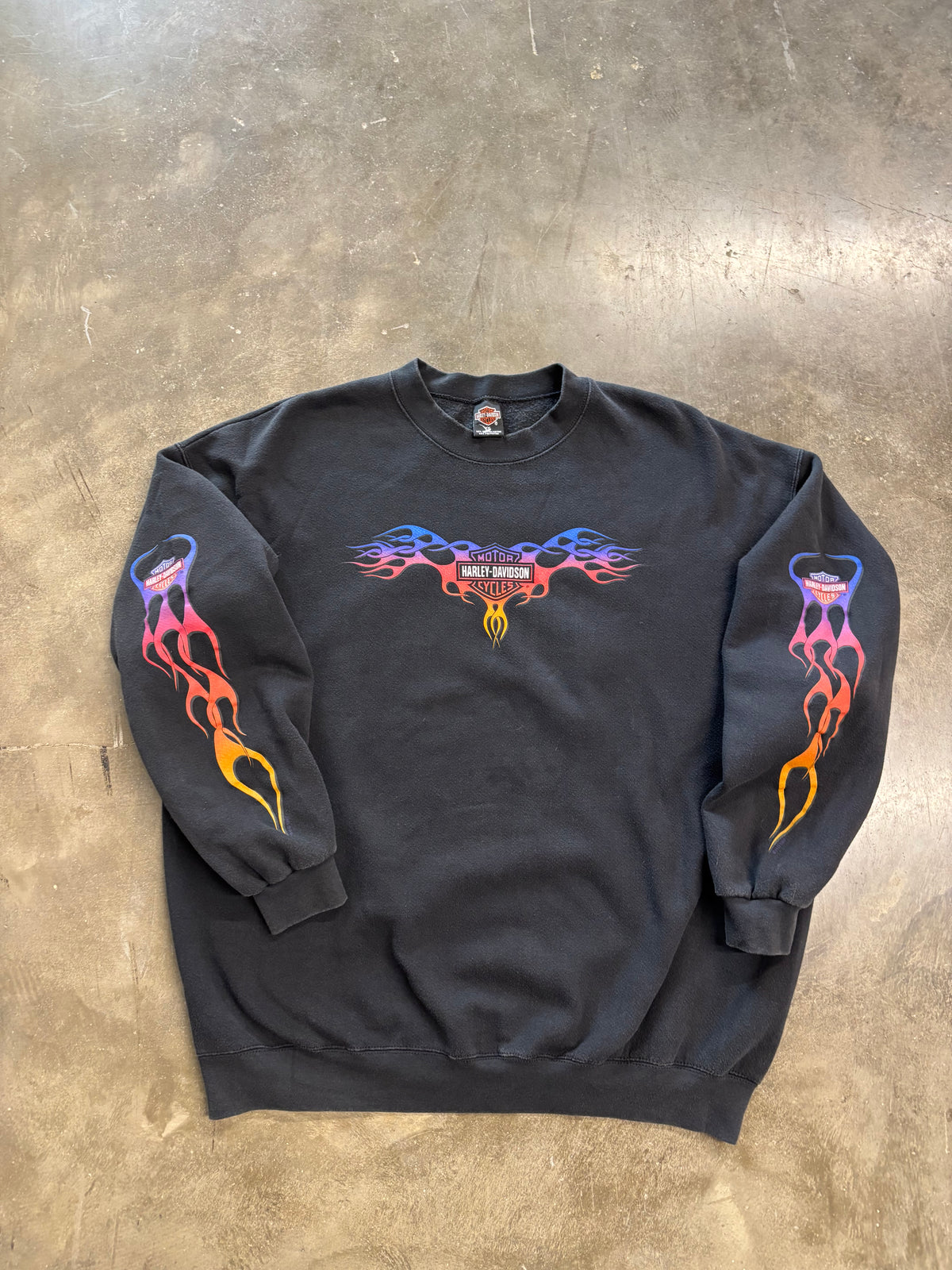 Vintage Harley Davidson rainbow flame sweatshirt size xxl