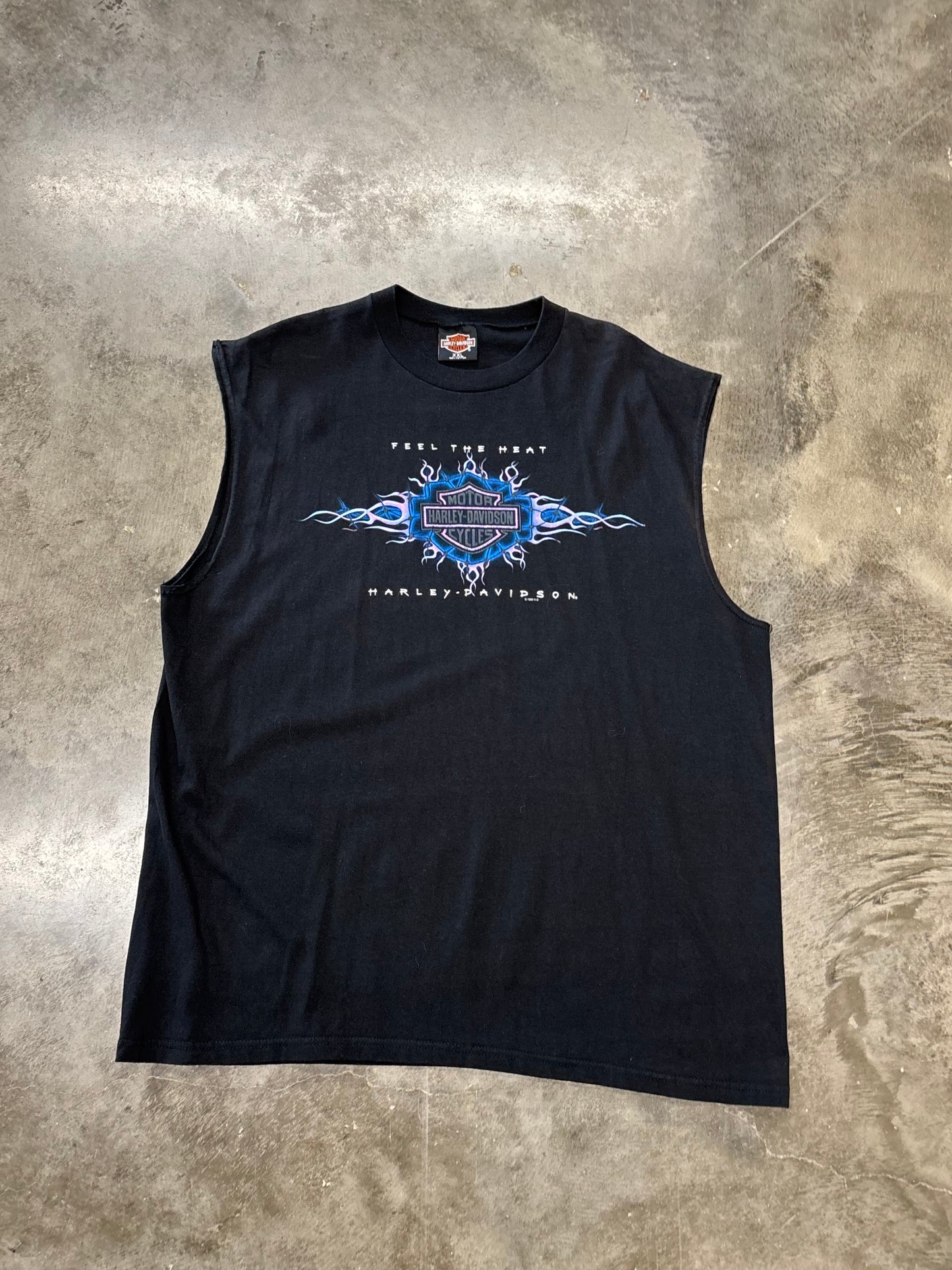 Vintage Harley Davidson feel the heat chopped shirt size xxl
