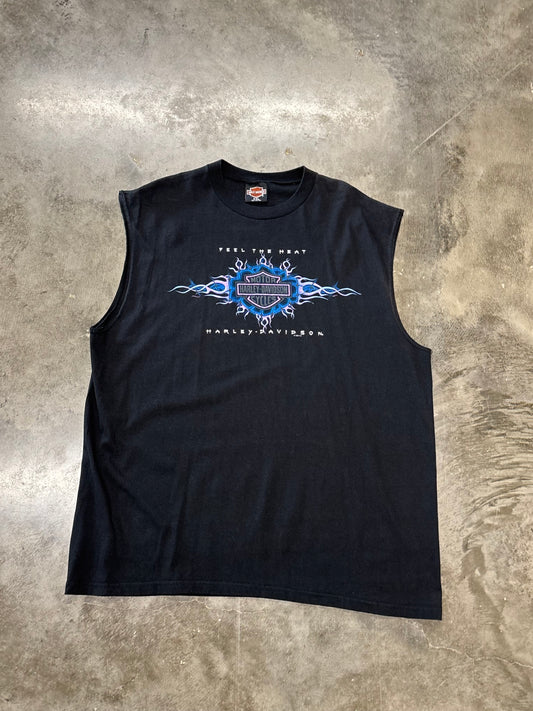 Vintage Harley Davidson feel the heat chopped shirt size xxl