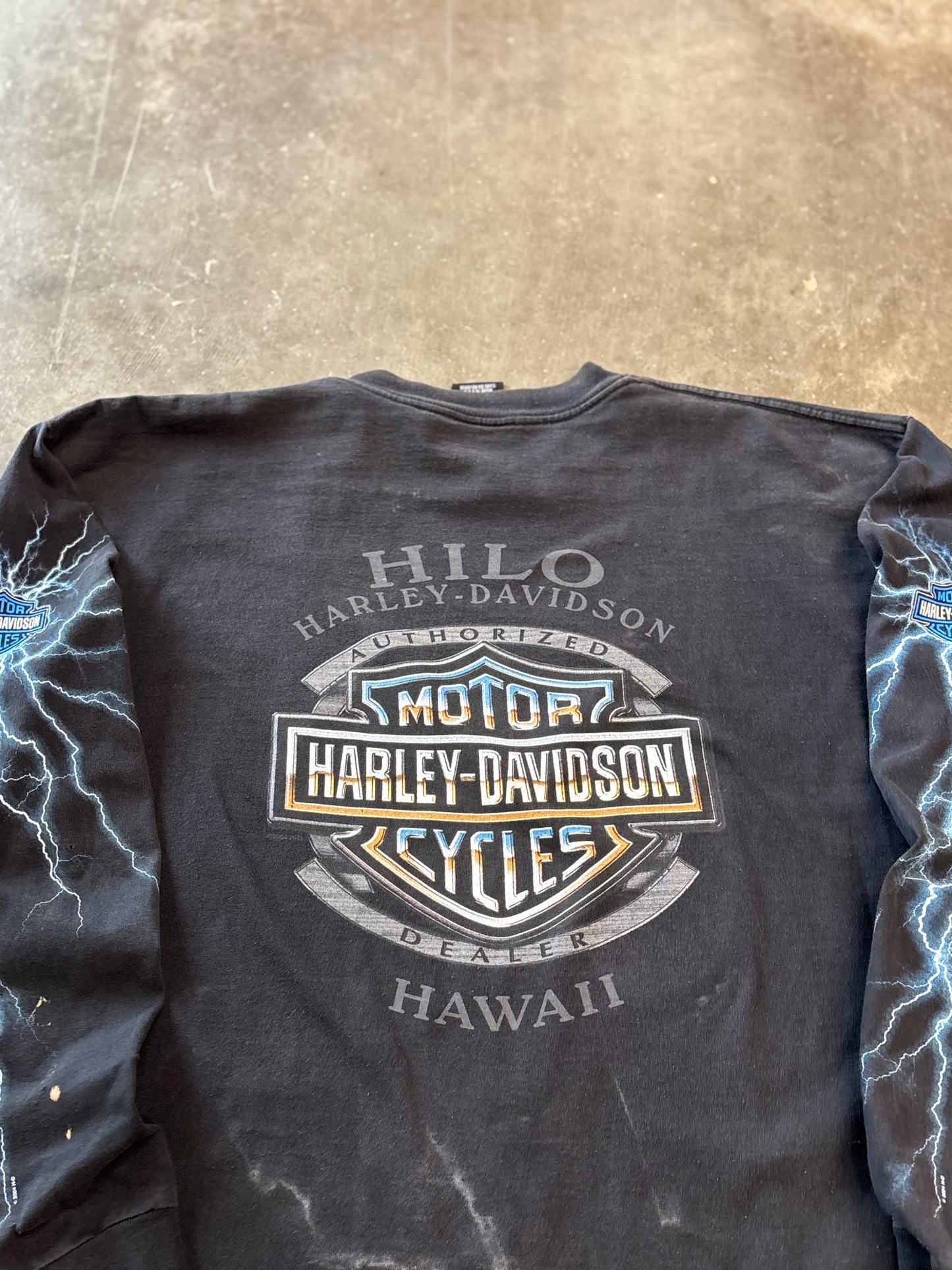 Vintage Harley Davidson thrashed lightning long sleeve size xl shirt
