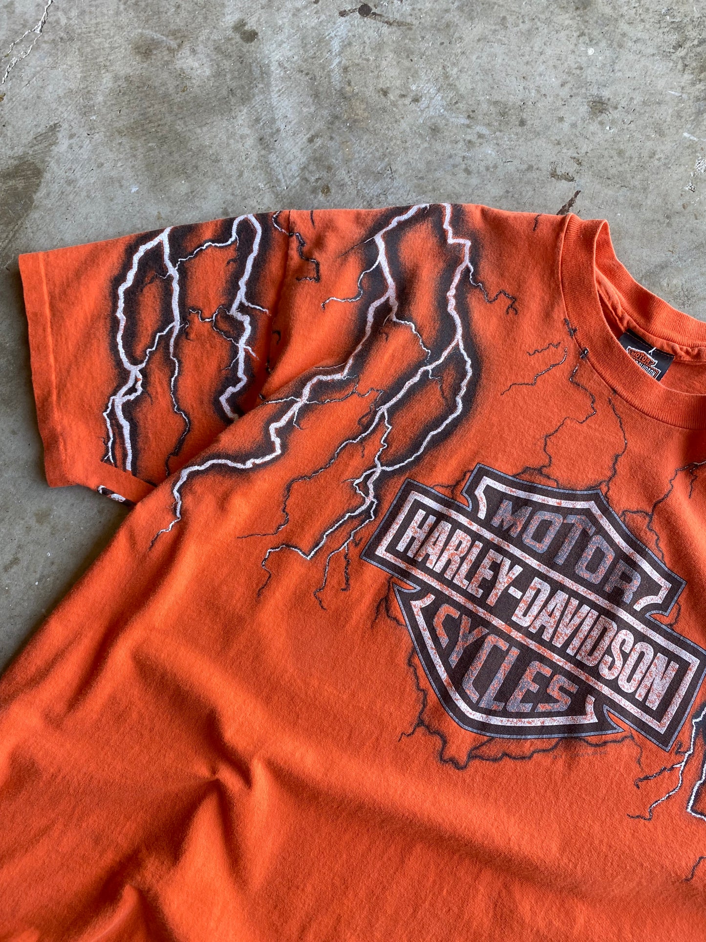 Vintage Harley Davidson lightning AOP shirt size XXL
