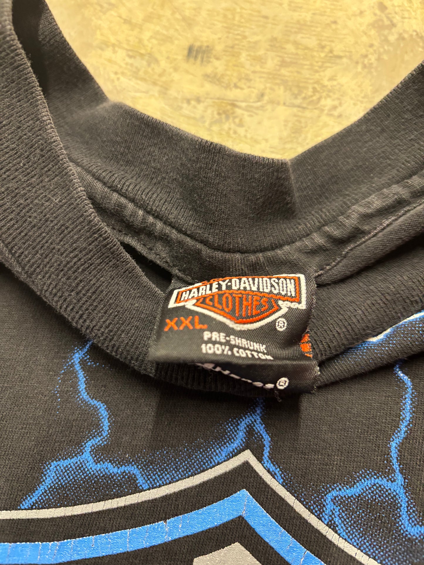 Vintage Harley Davidson Blue Lightning shirt size xxl