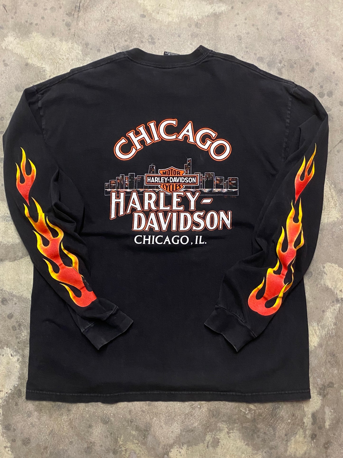 Vintage Flaming Eagle Harley Davidson Long sleeve size extra large