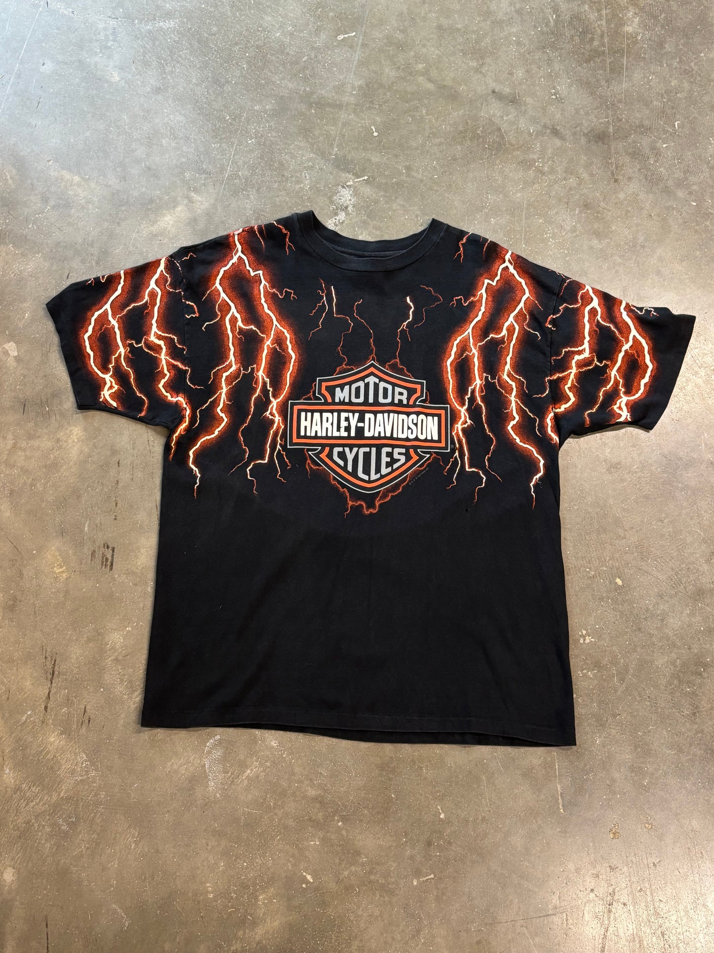 Vintage Harley Davidson Lightning print shirt size XL