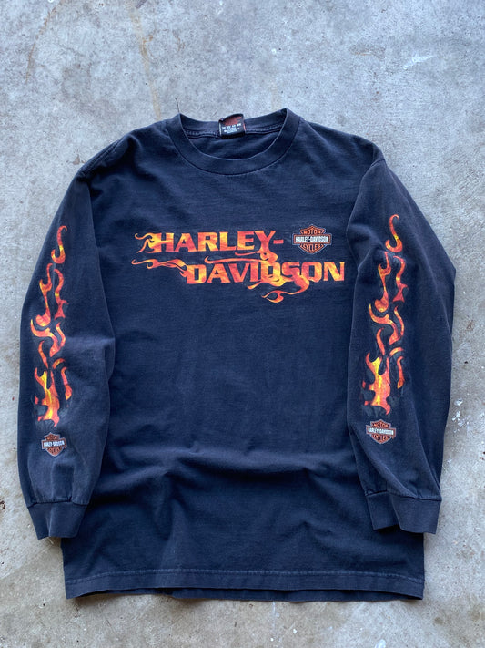 Vintage Harley Davidson Classic flame logo size large