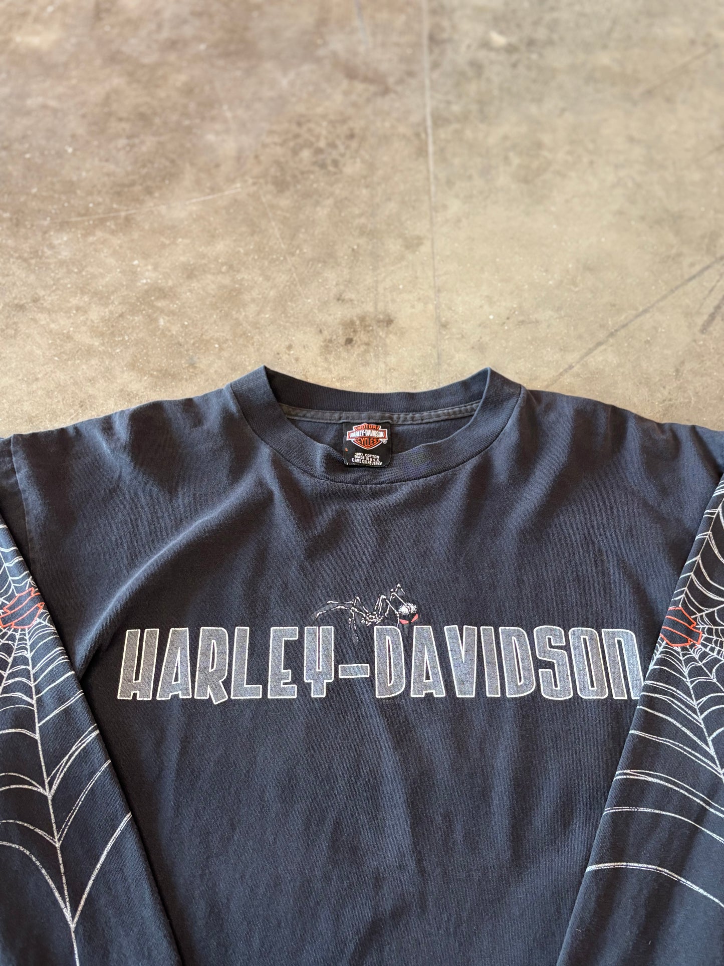Vintage Harley Davidson Spider Web long sleeve size large